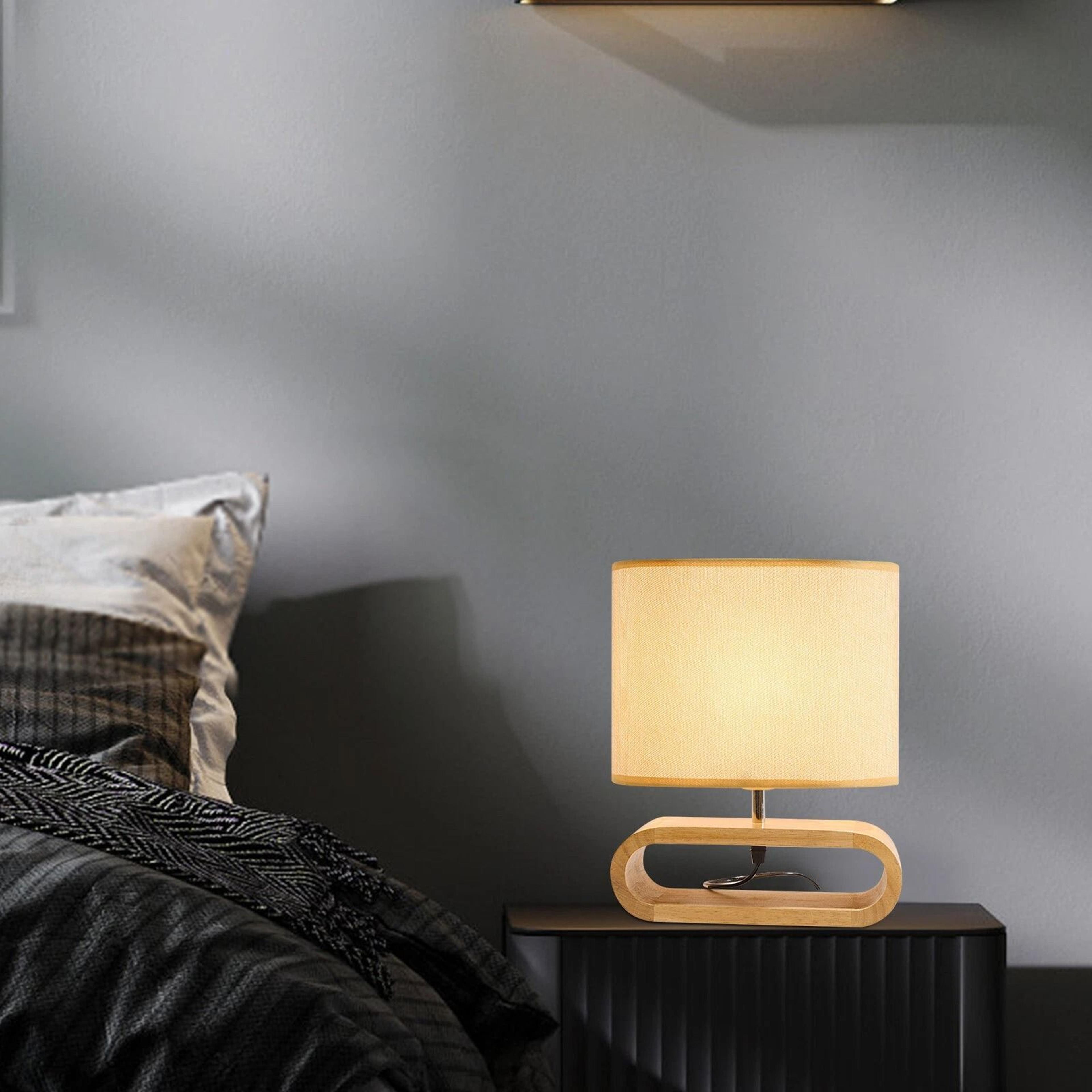 modern bedside table lamp compact nightstand light & small desk lamp for bedroom, living room
