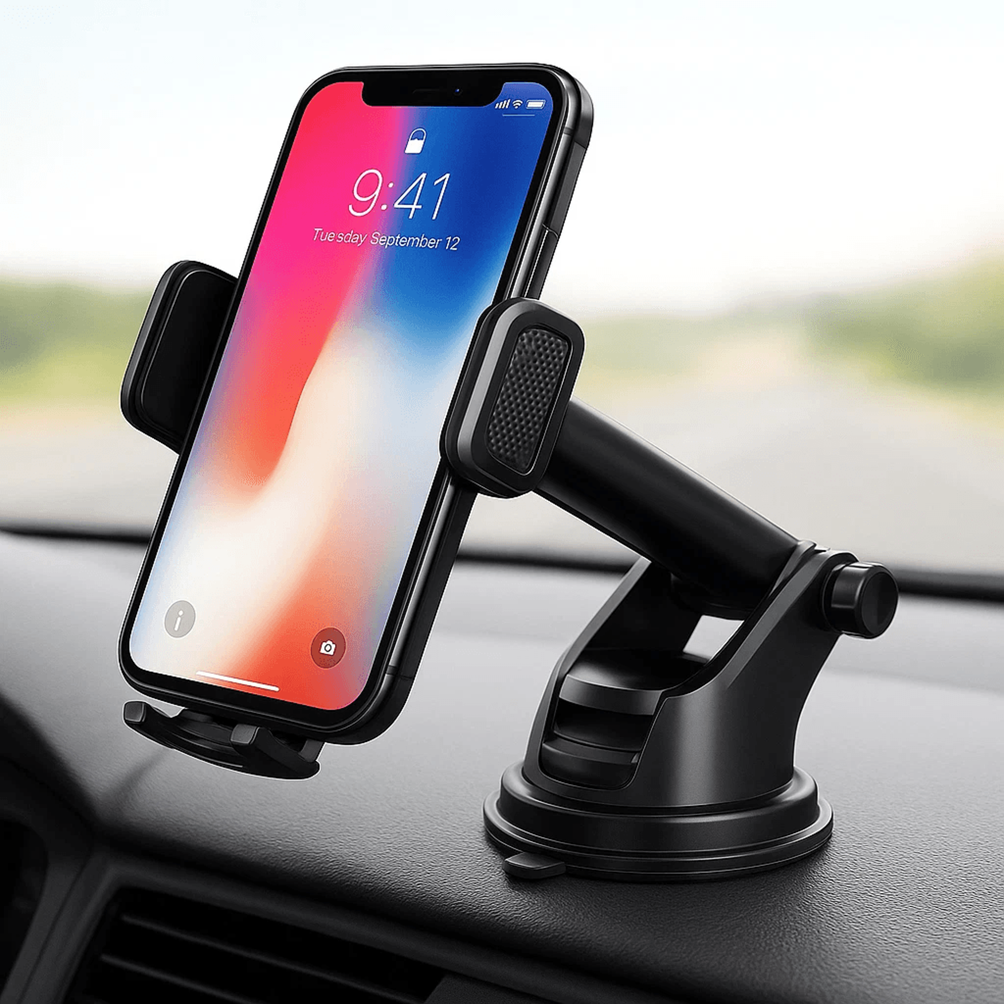 universal car phone mount 360° rotating phone holder for dashboard windshield air vent