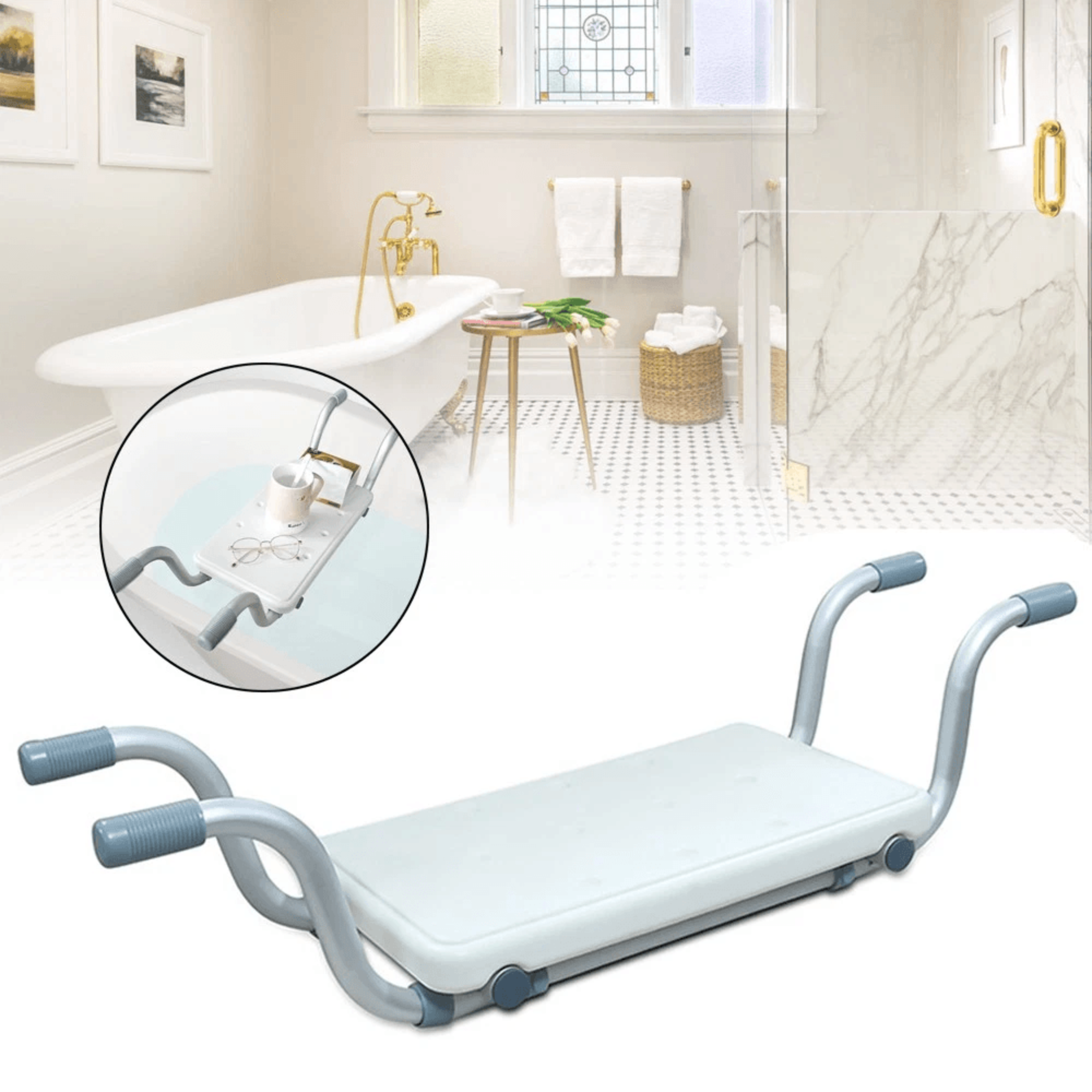 lightweight suspended bath seat adjustable bathroom mobility aid chair