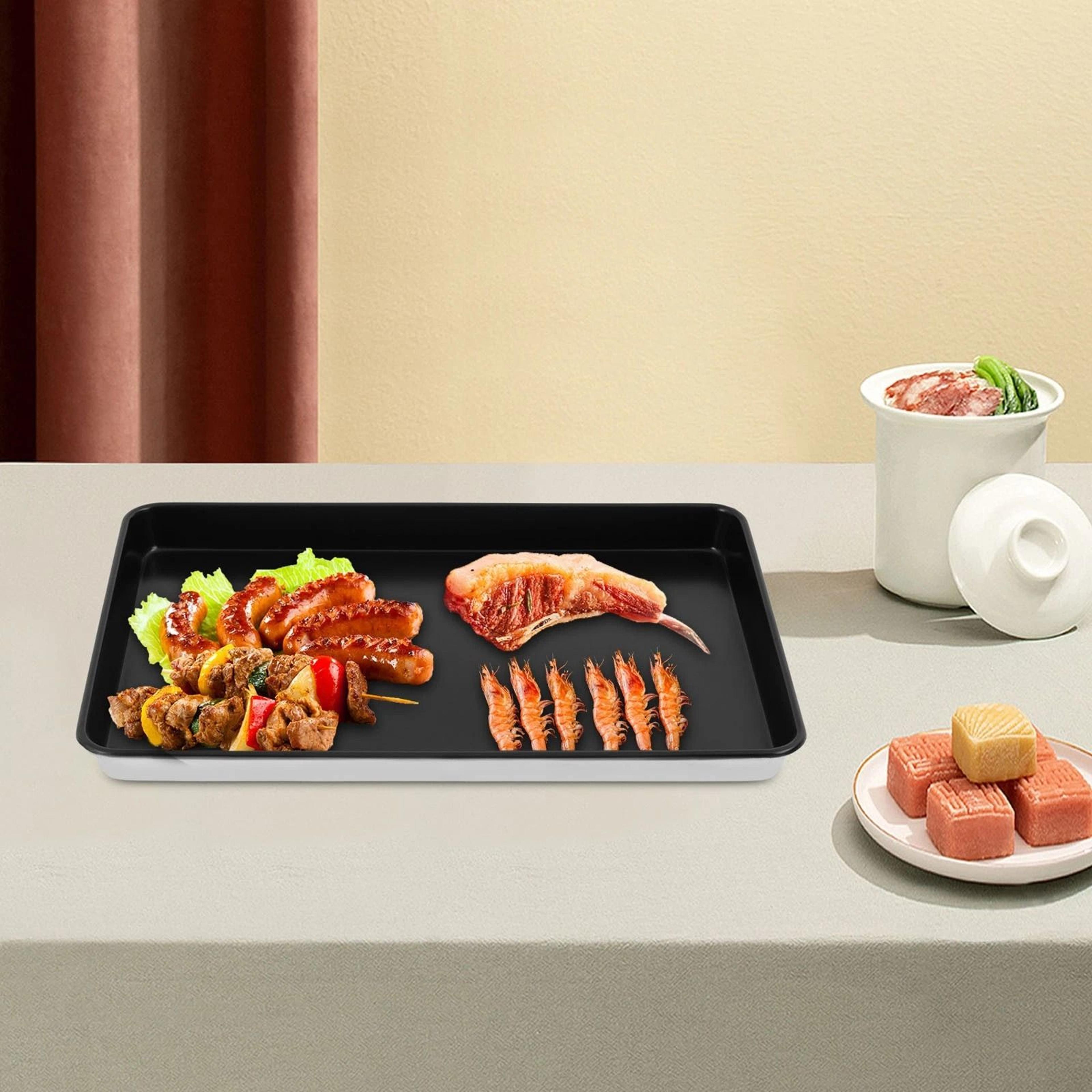 commercial nonstick aluminum baking sheet pan deep edge cookie & roasting tray