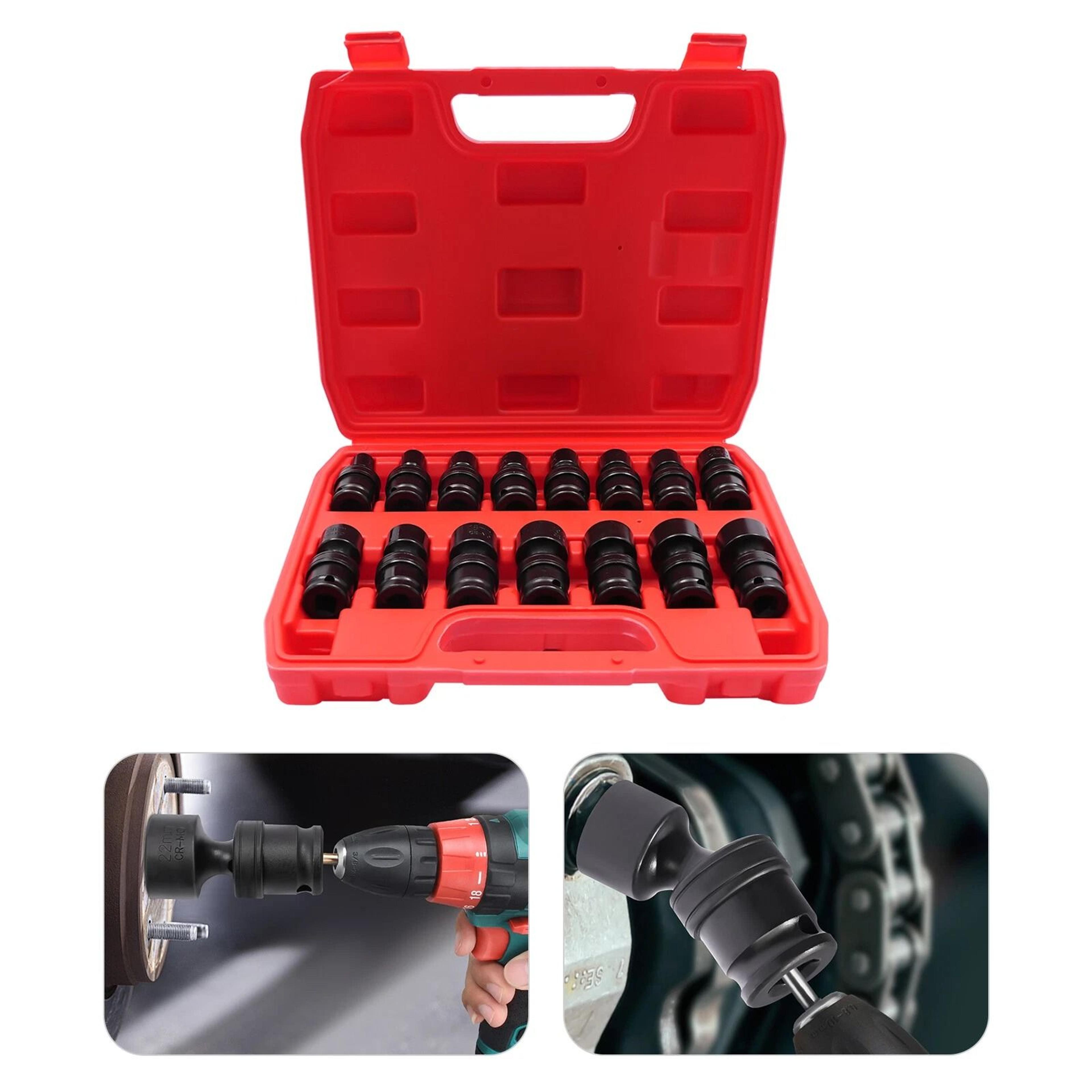 premium drive universal joint socket set shallow impact swivel socket kit