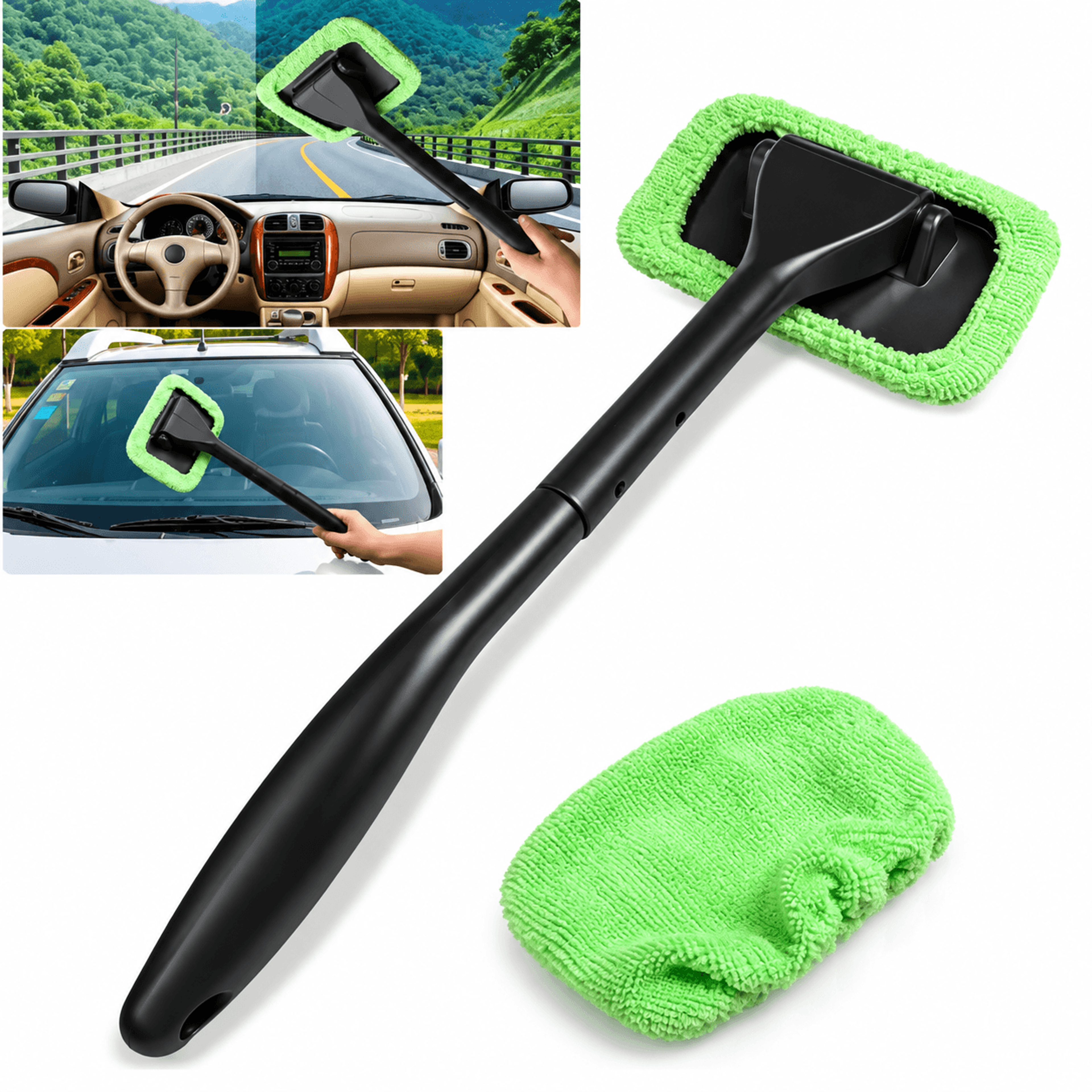 clean shine car auto wiper, microfiber windshield glass, window brush for auto care, car cleaning accessory