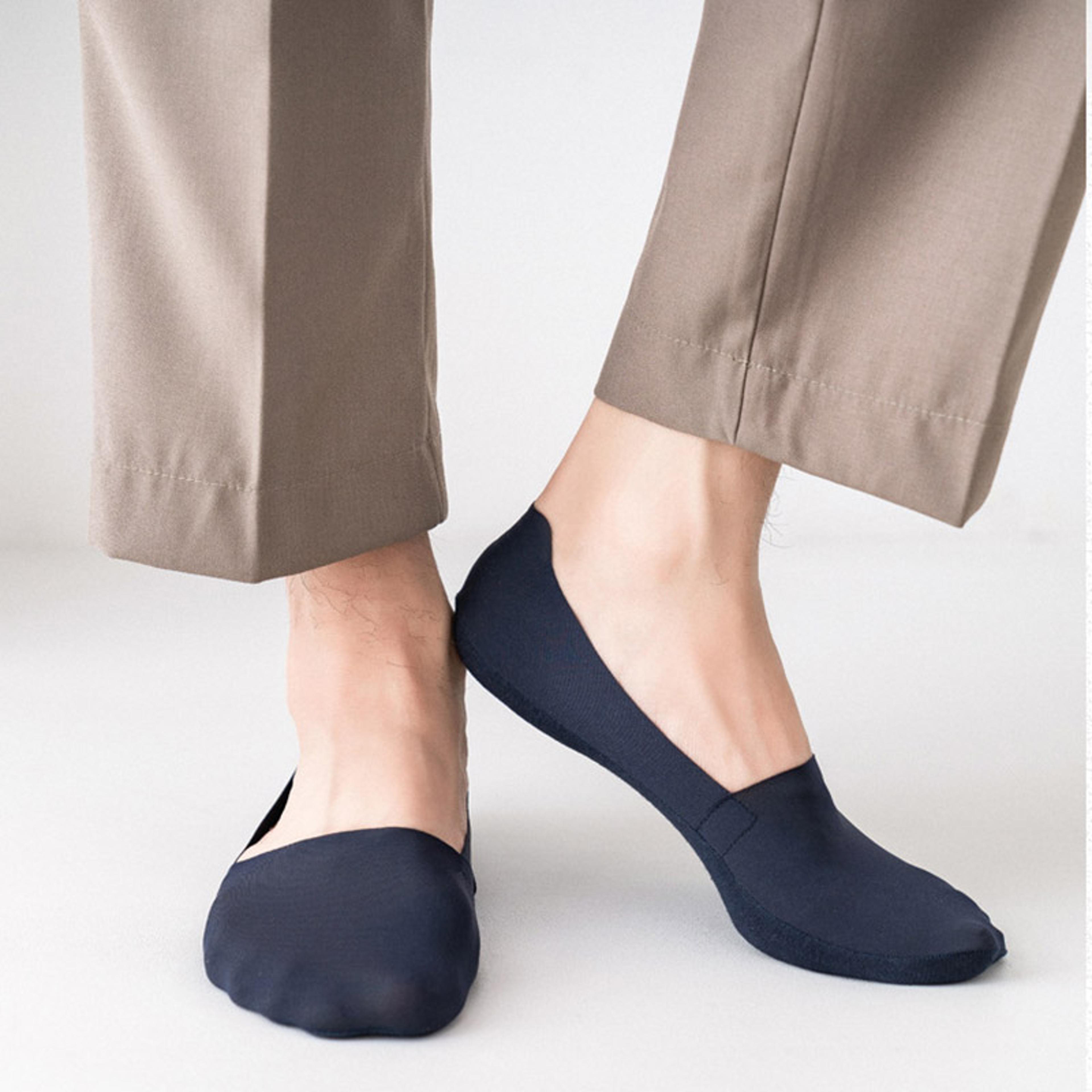 5 pairs men's, women's summer ice silk boat socks, seamless, non-slip silicone grip, invisible positioning