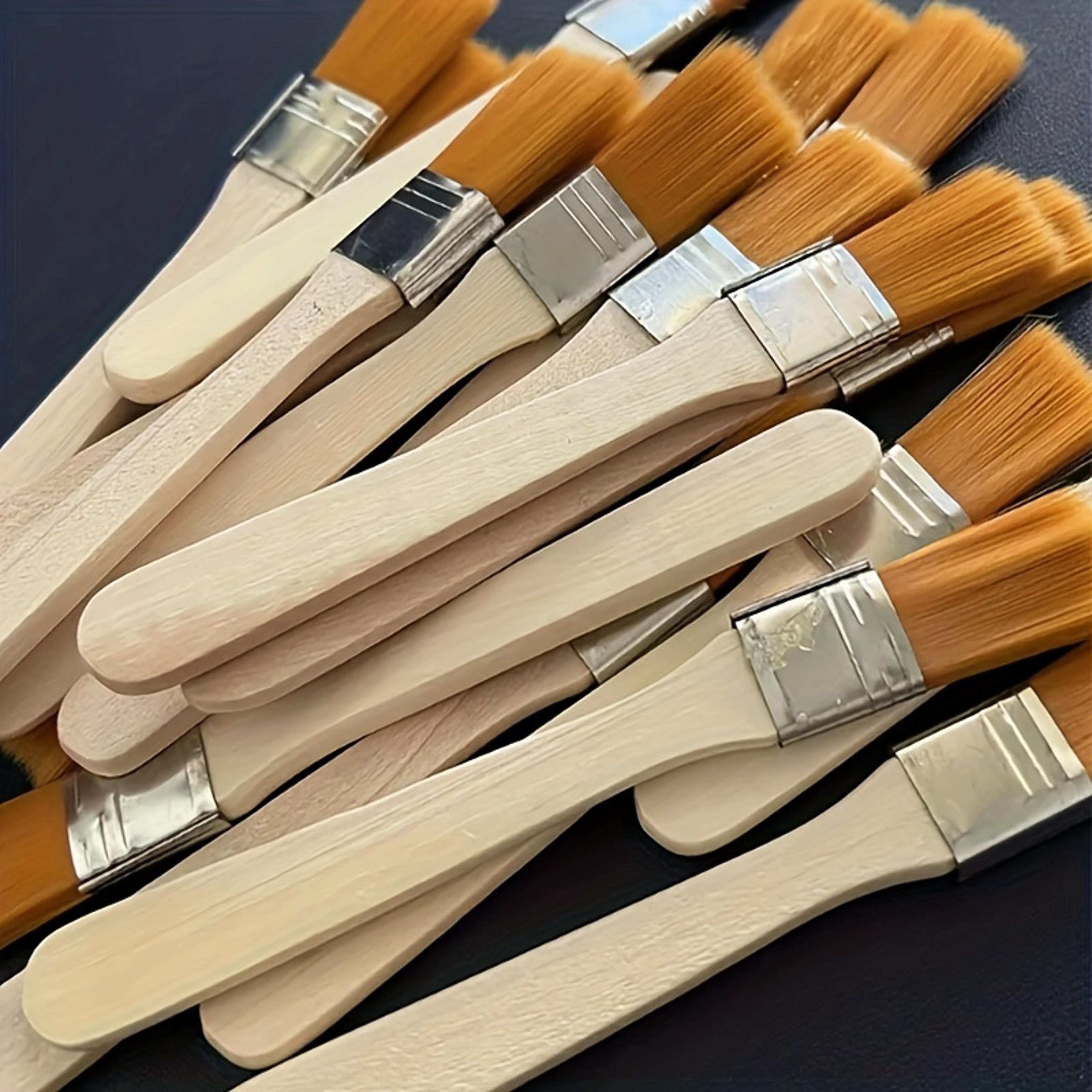 24/48/72 mini nylon brushes set, wood handle art paint brush for gouache, acrylic & wall art, soft bristle painting tool