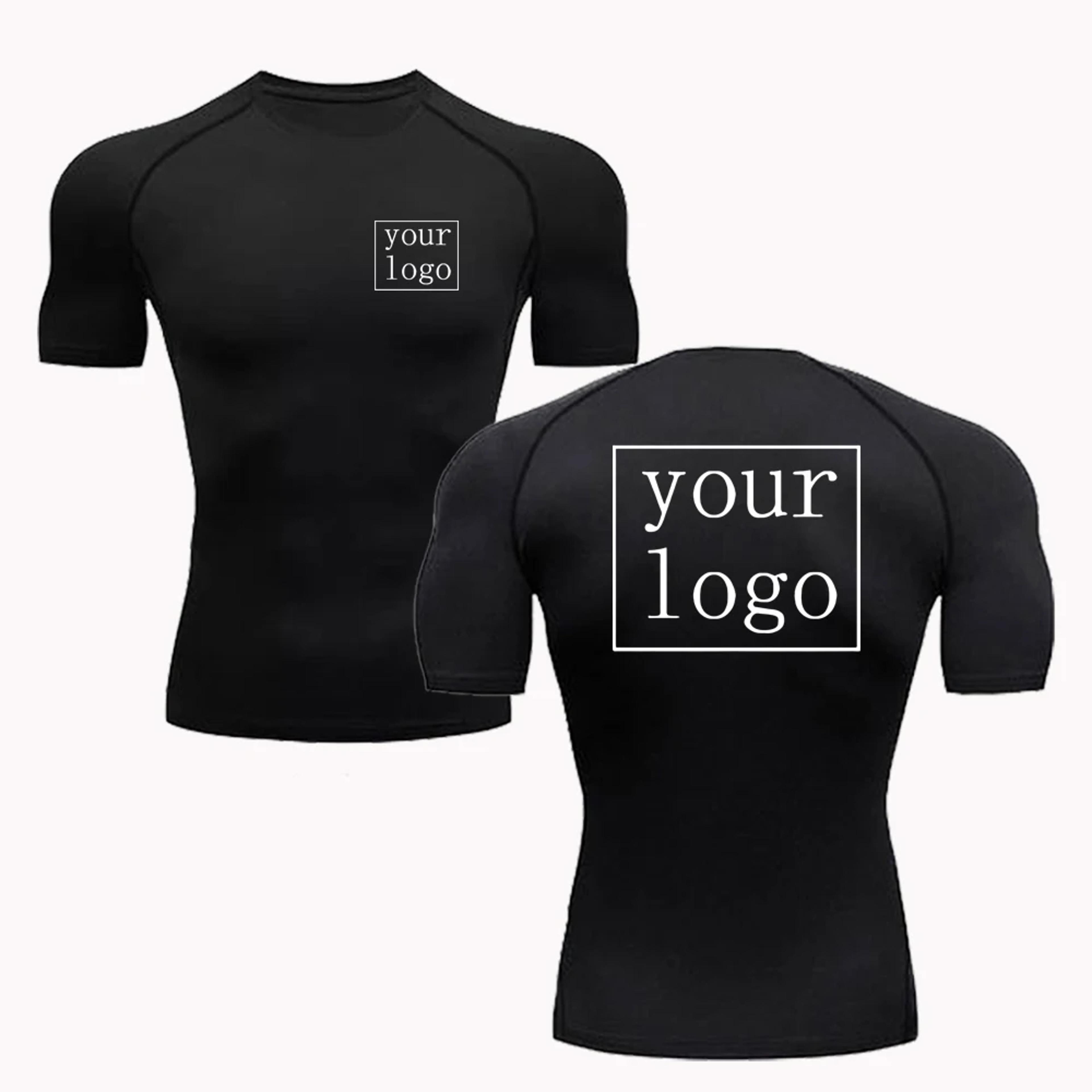 custom compression t shirt, your design logo, quick dry gym tee men women