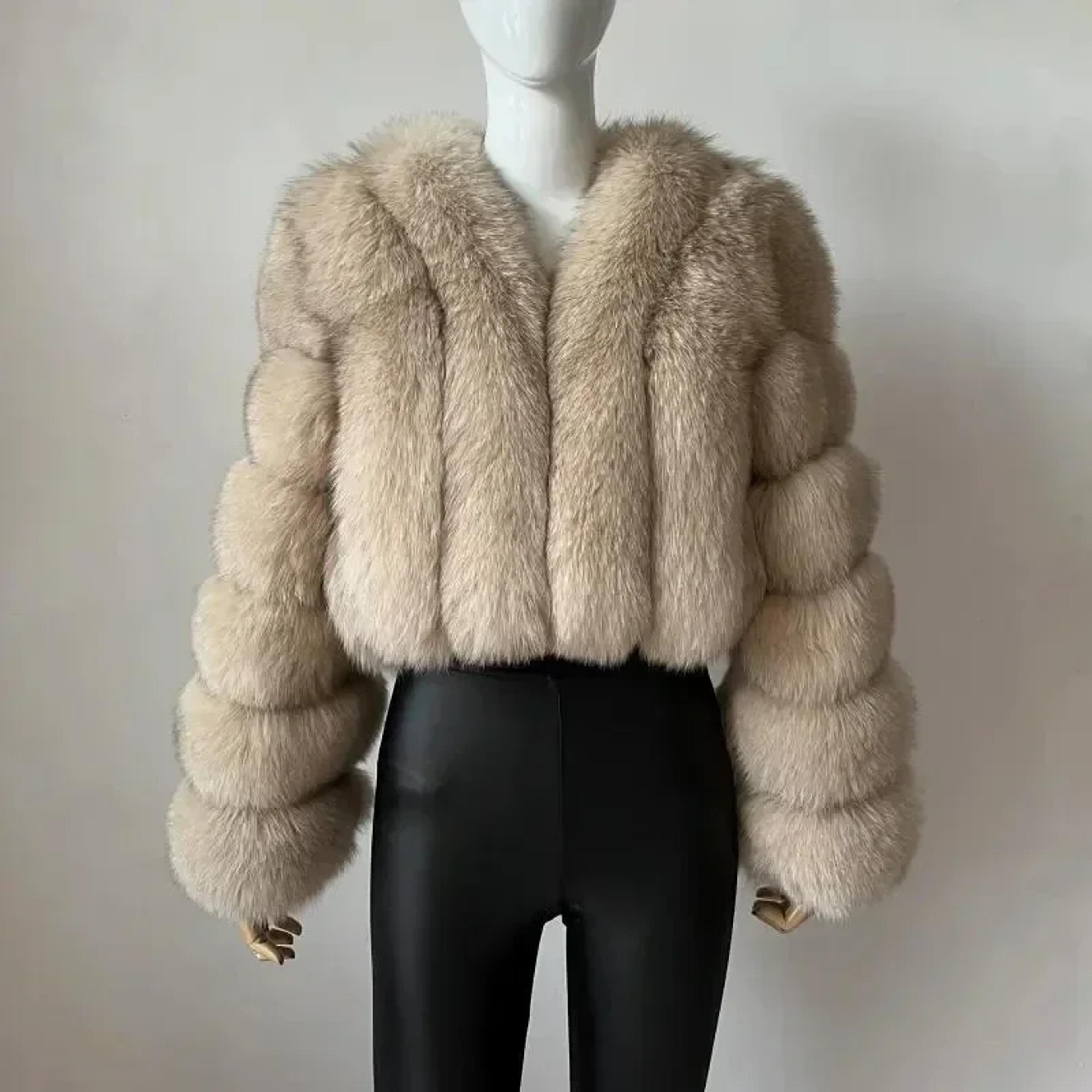 luxury faux fox fur coat, v neck winter coat for women, warm long sleeve teddy jacket, chic fashion outwear