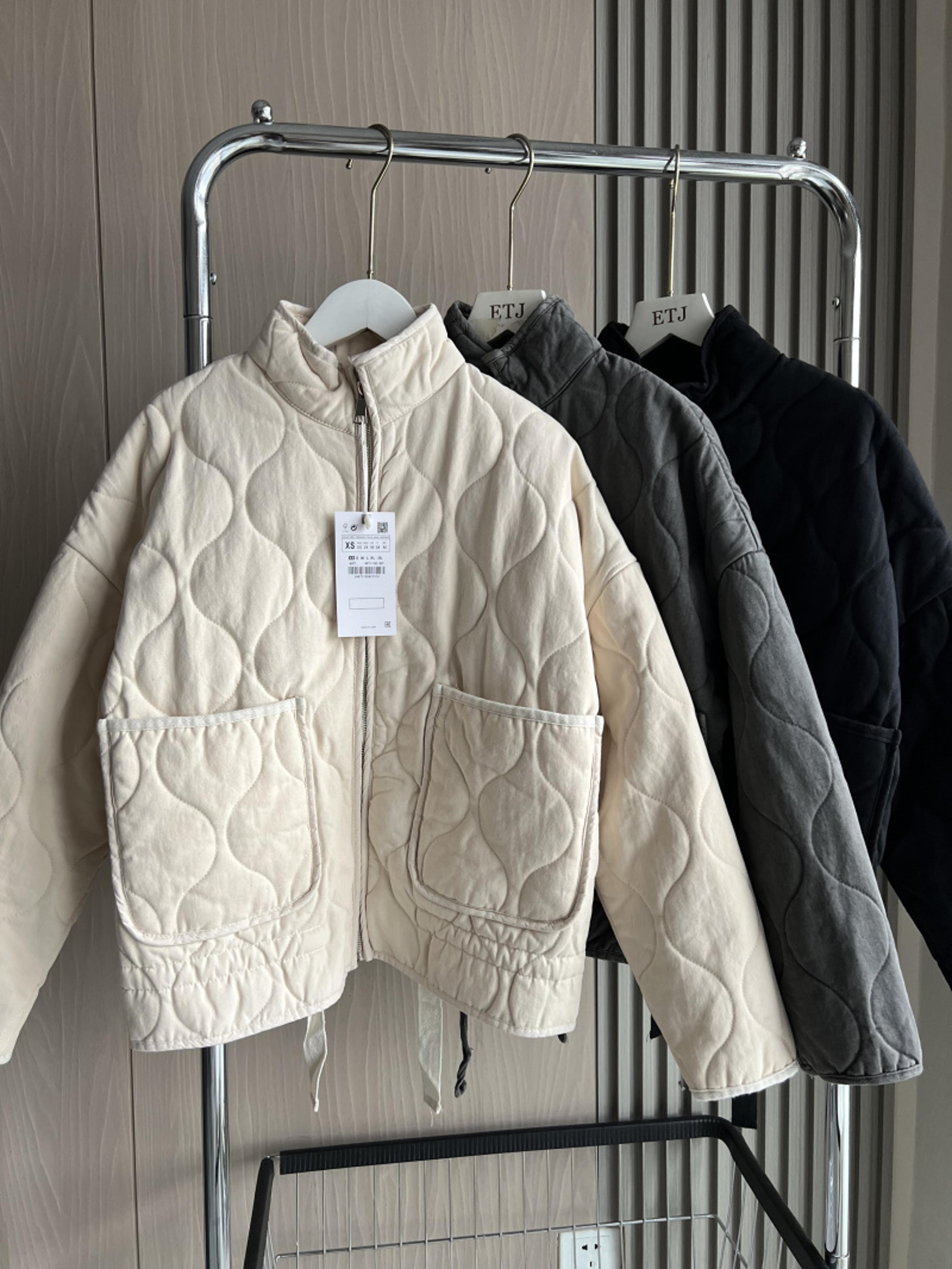 vintage quilted coat for women, 2025 new arrival, lenzing rayon, high collar, large pocket, decorative, cotton jacket