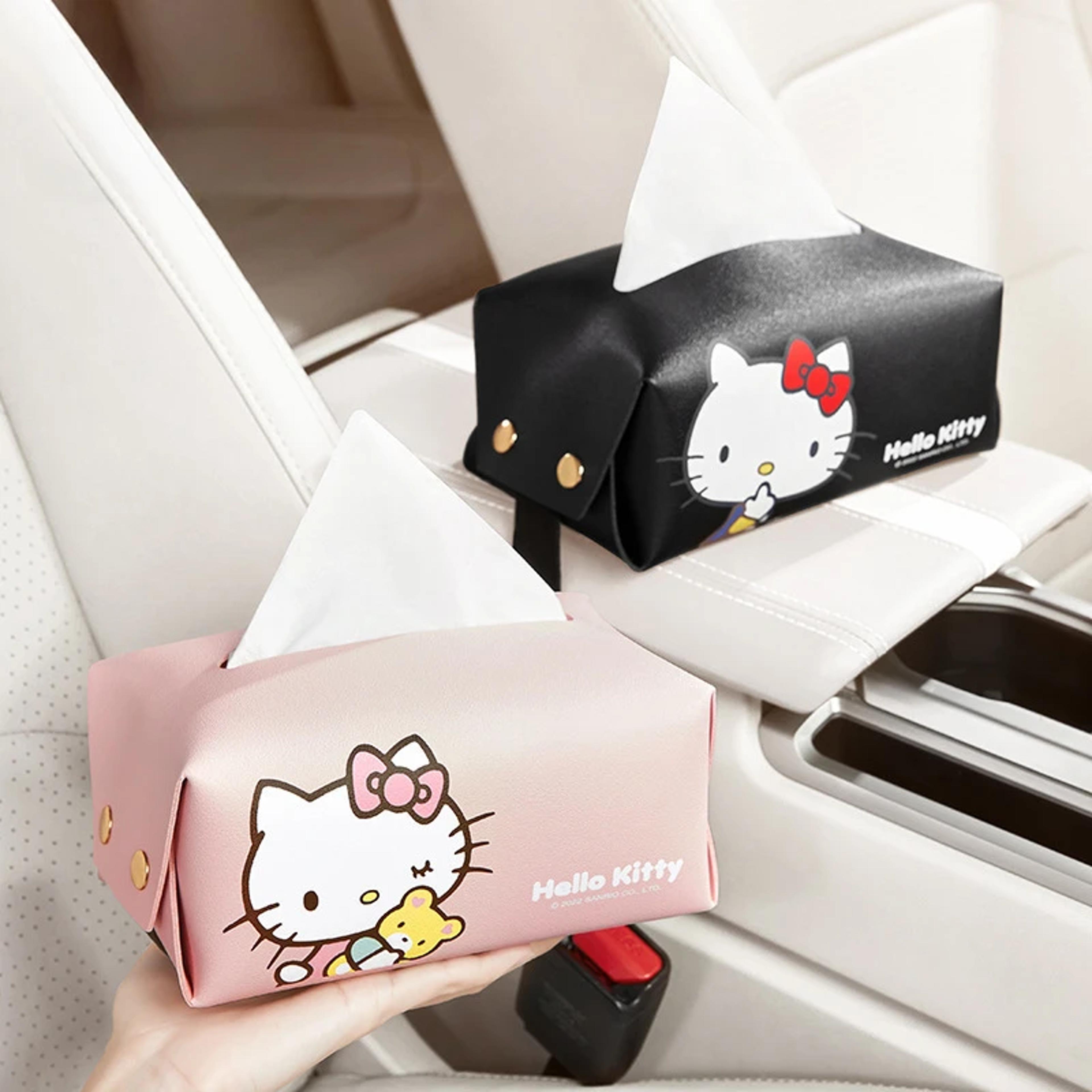 hello kitty car tissue box, sanrio car accessories, universal center console armrest napkin holder, cute car decoration