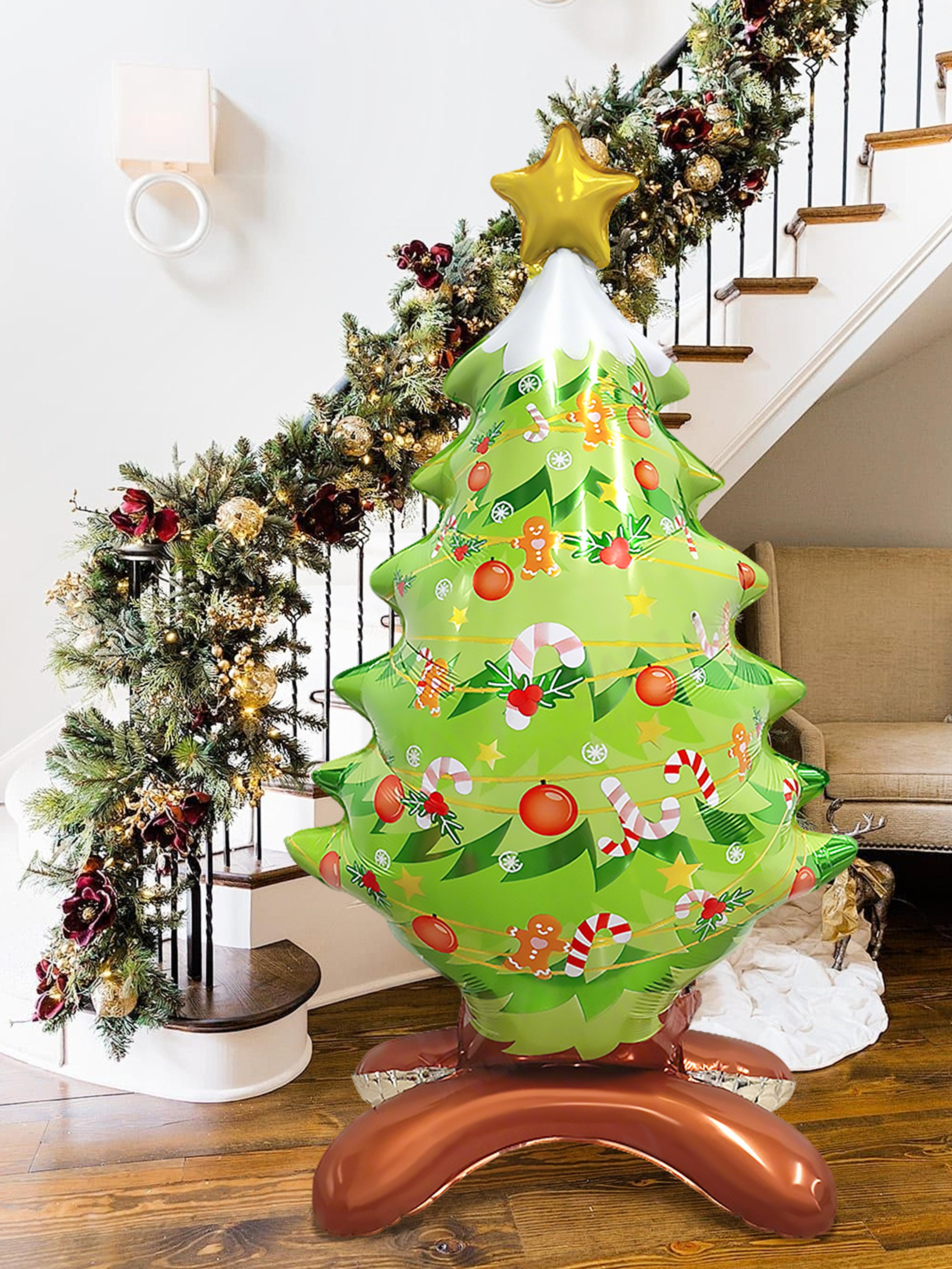 standing christmas tree aluminum balloon, event decoration, garden decoration, suitable for christmas