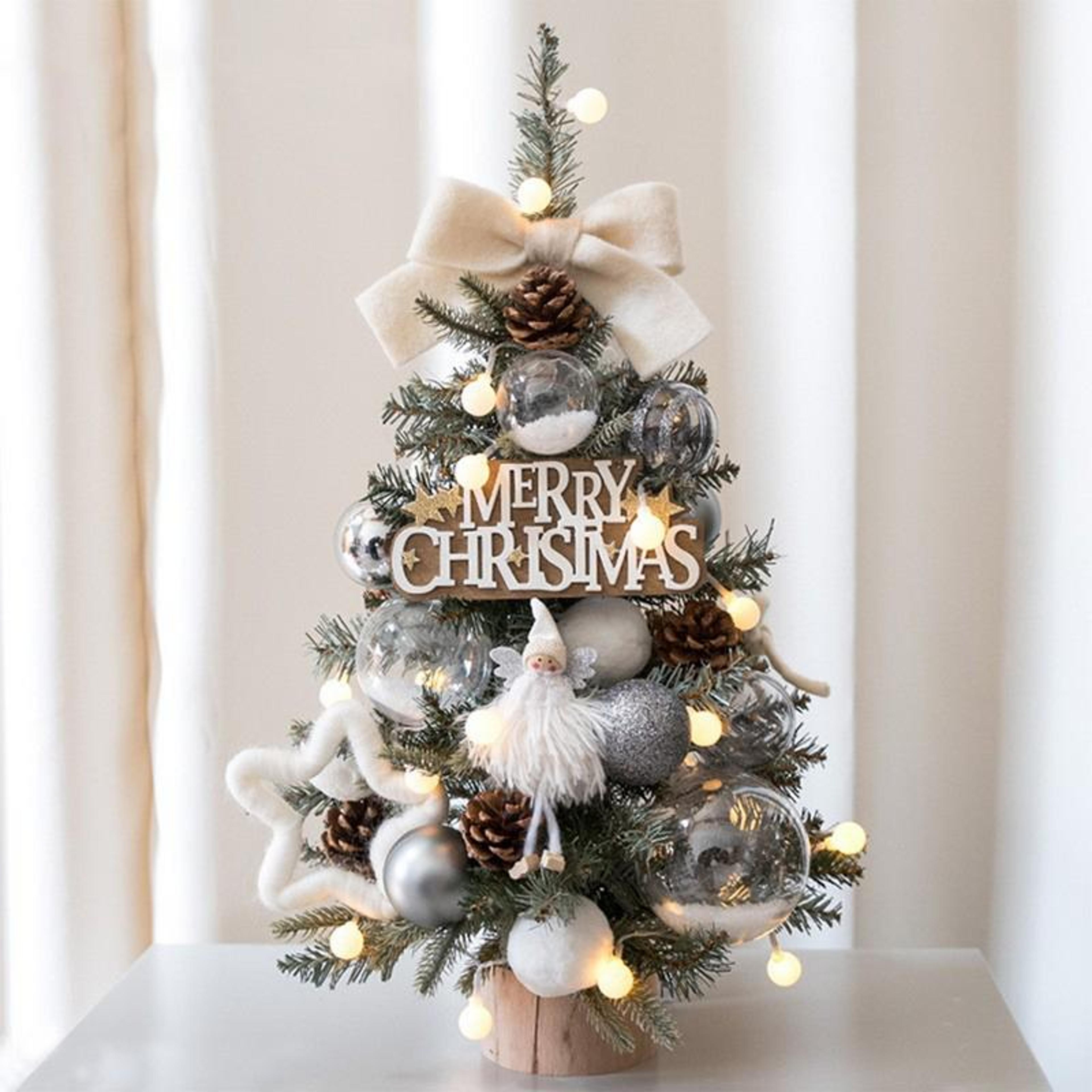 mini christmas tree with lights, mini pvc christmas tree, christmas decorations flocking beads, mini christmas tree