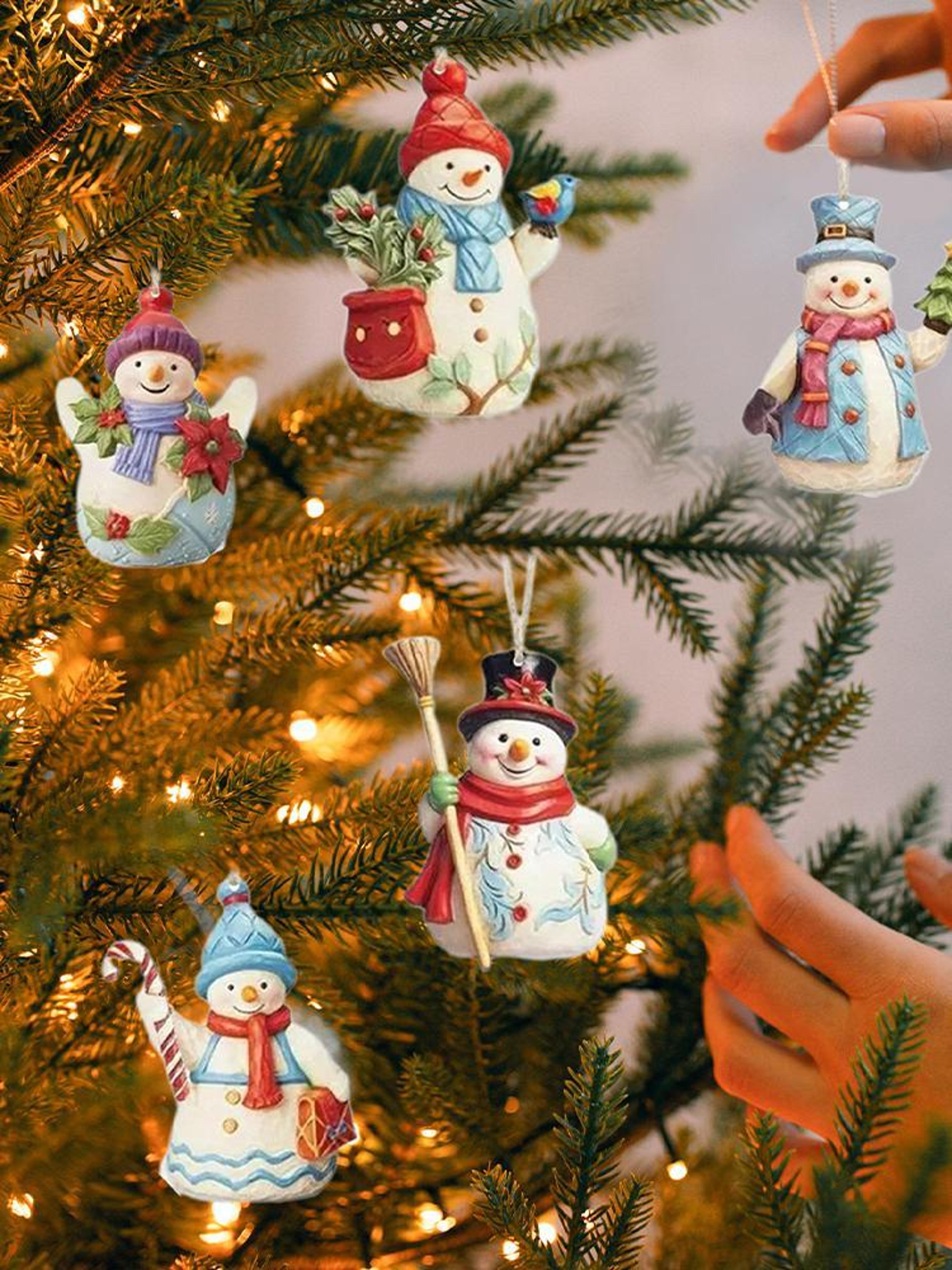 wood crafts snowman ornament, decorative hangable ornaments, christmas tree pendant for holiday home