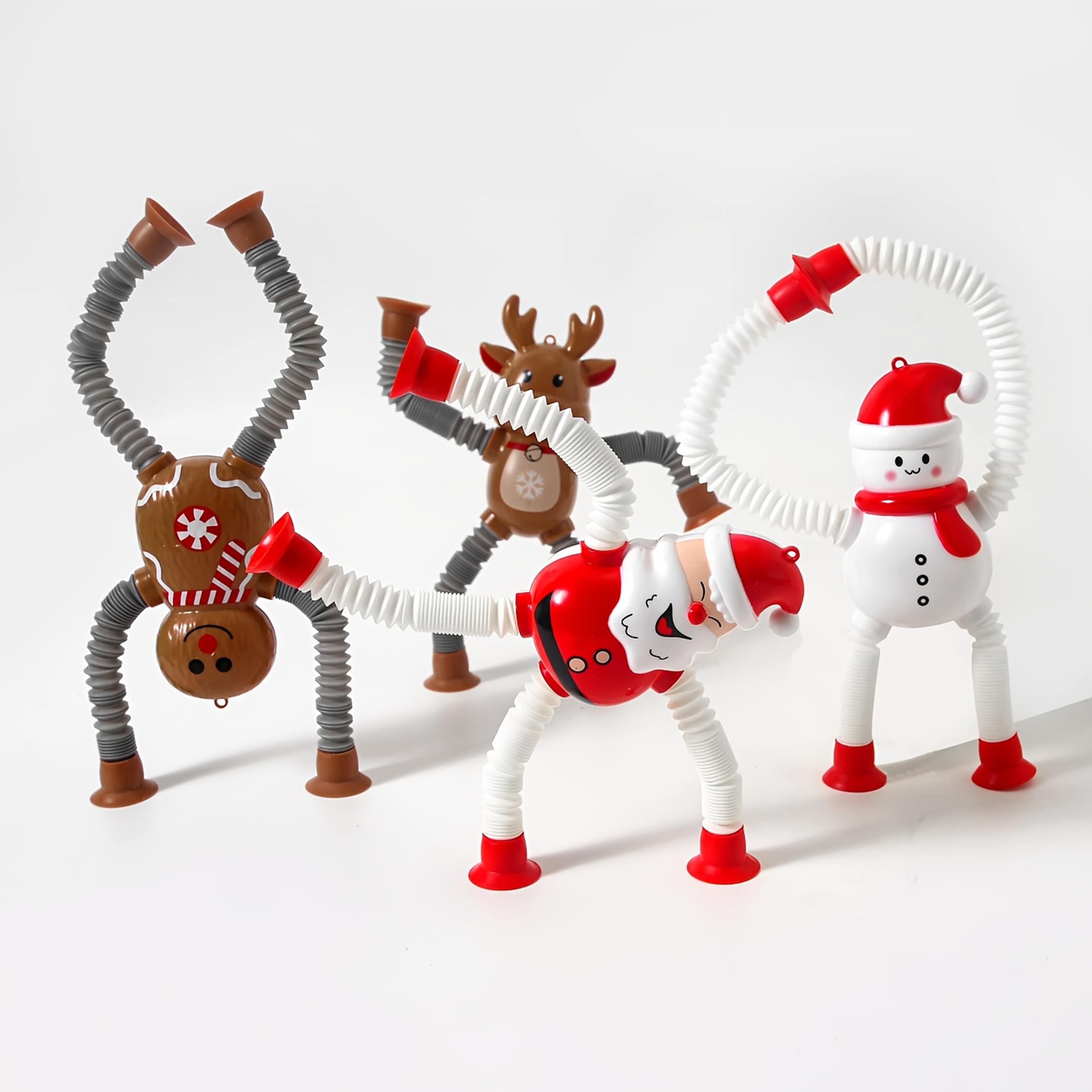 santa claus toys retractable, decompression toys santa, snowman, elk, gingerbread, perfect for christmas decoration