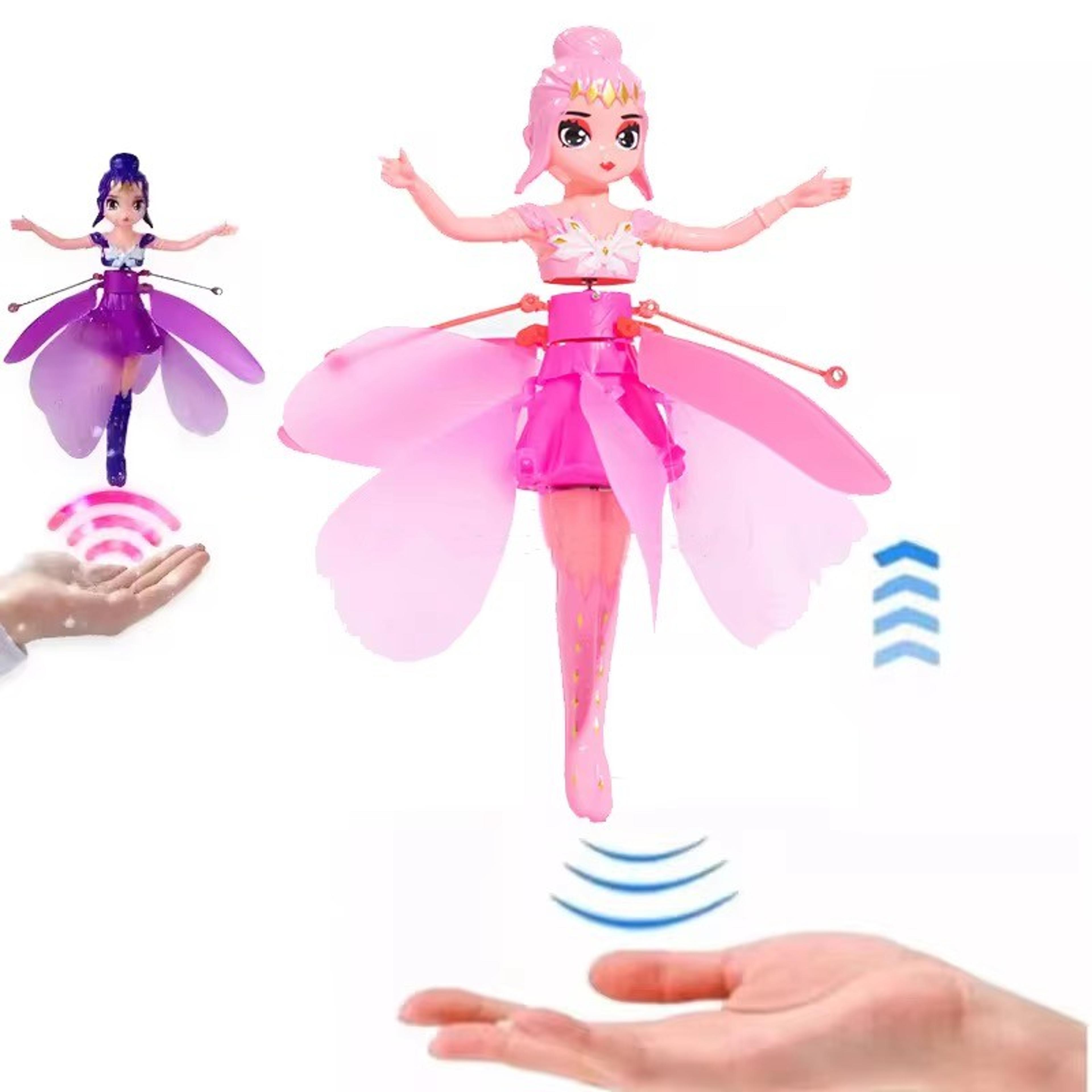doll dancing airplane gesture induction, rotating luminous princess helicopter, luminous flying toy holiday gift
