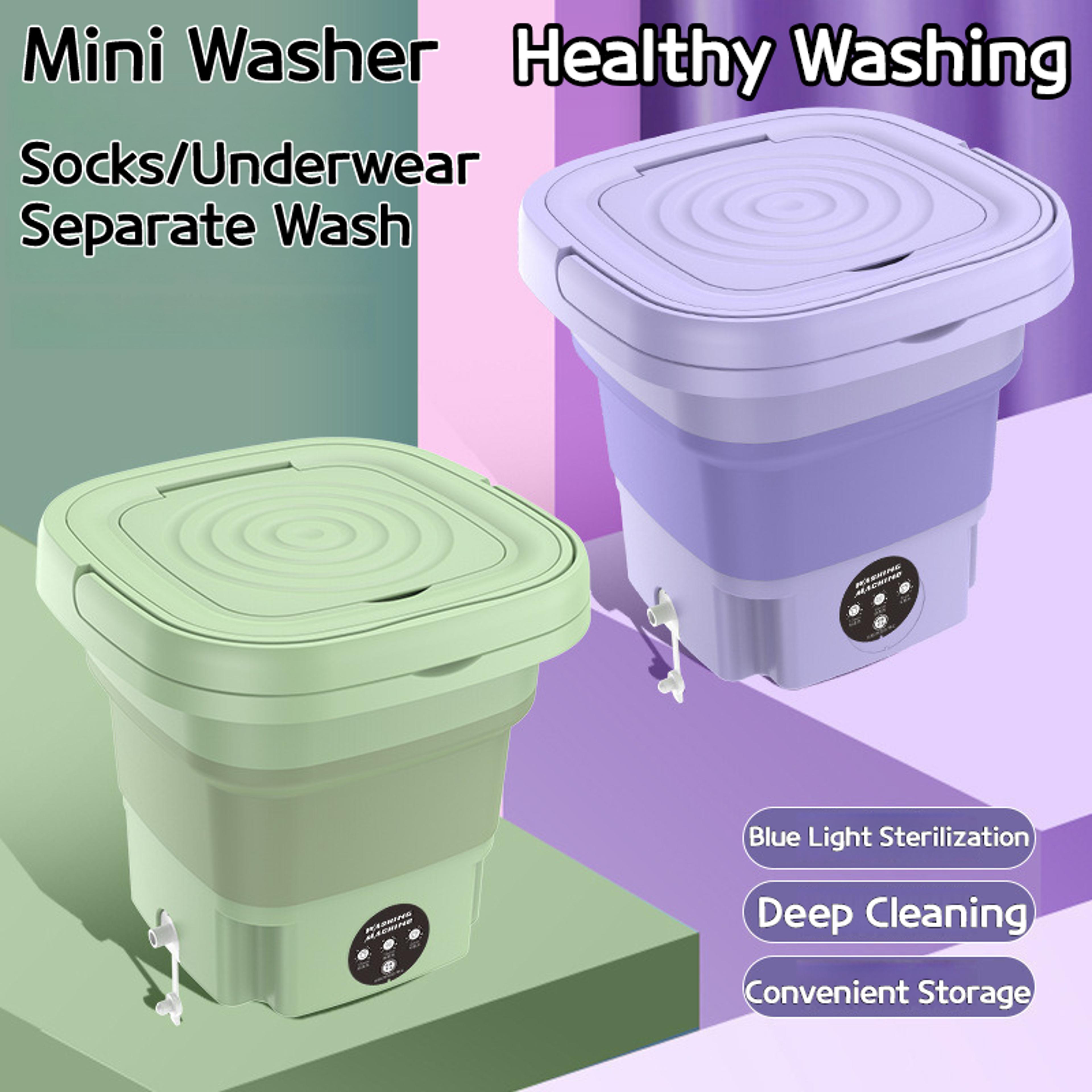 compact bucket for clothes, socks, underwear cleaning, portable folding washing machine, perfect for home, travel