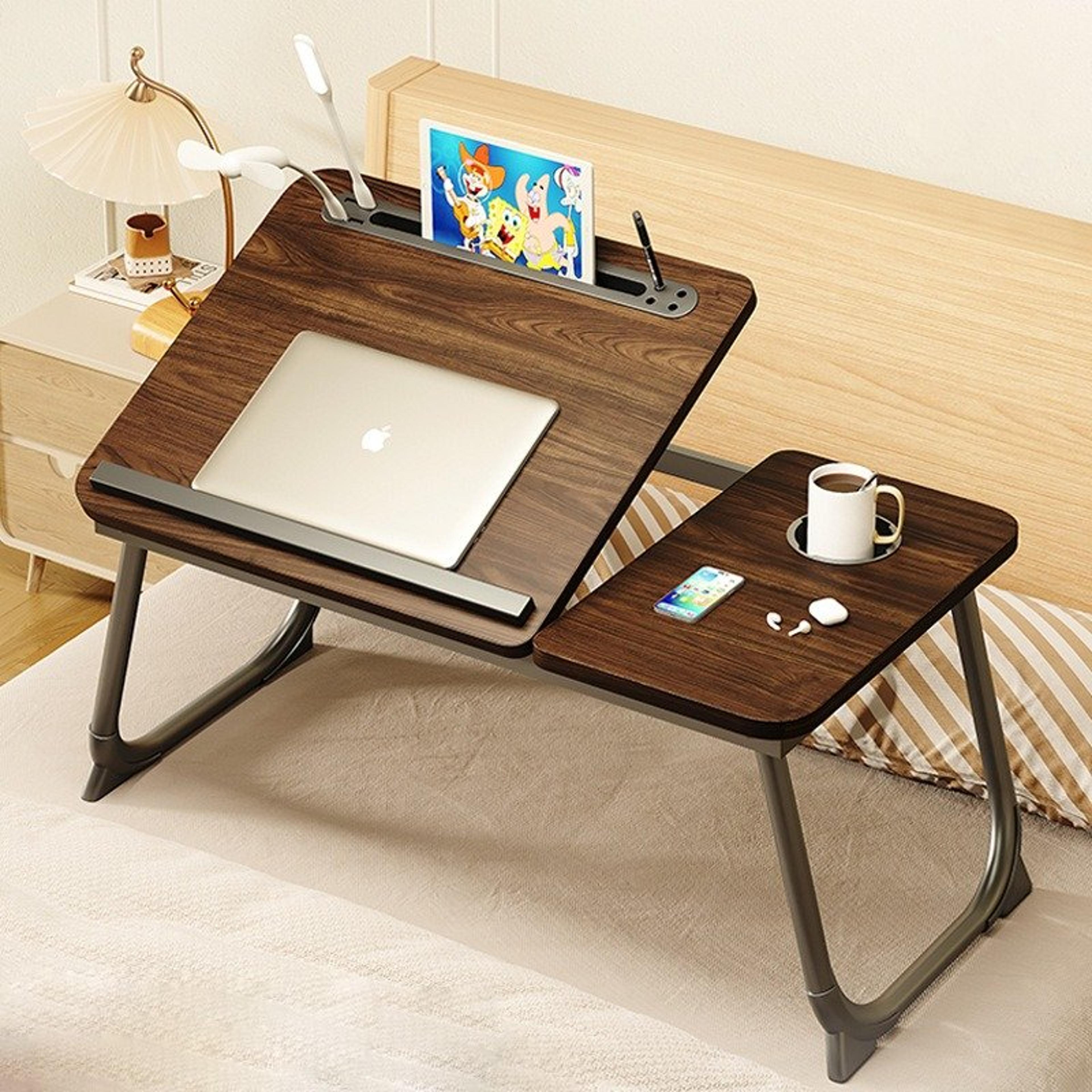 foldable laptop bed desk, adjustable computer desk, bedroom study desk, bedside table for lazy people, dormitory desk