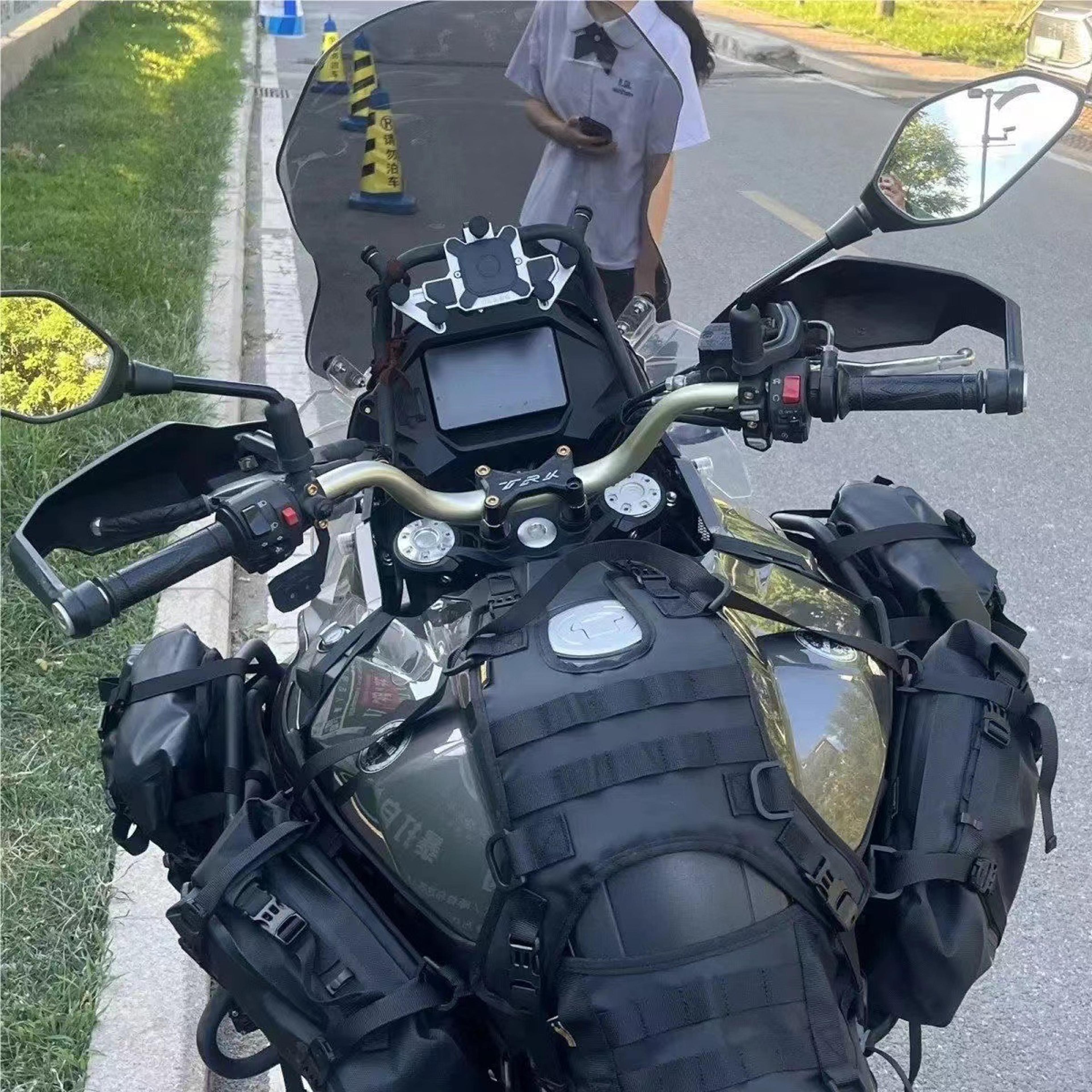 off-road compatible universal motorcycle tank bag base, tank vests set for multi-purpose use