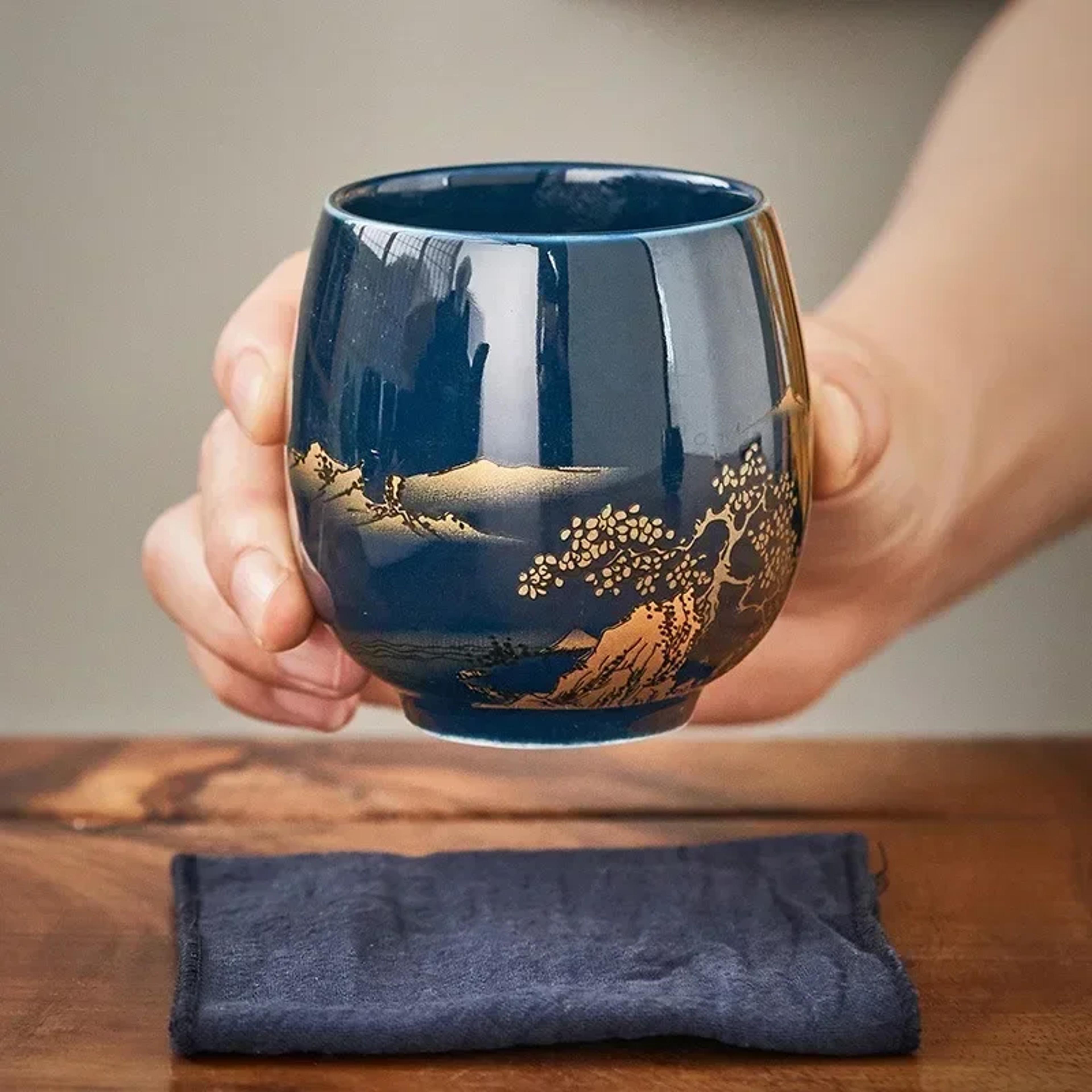 jilan ceramic teacup, japanese-style simple master cup, large black glaze, kung fu tea set, single cup tea cup for home
