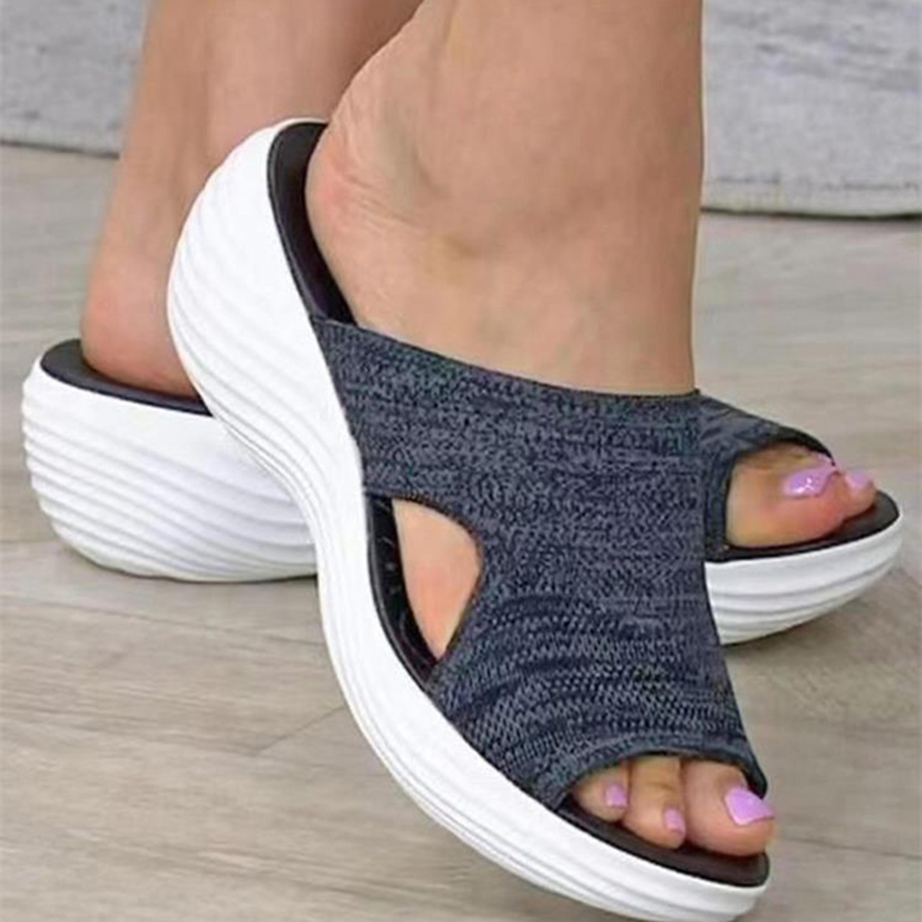 women shoes sandals, summer party ladies shoes slides, wedge sandals, plus size footwear, comfortable women's slippers