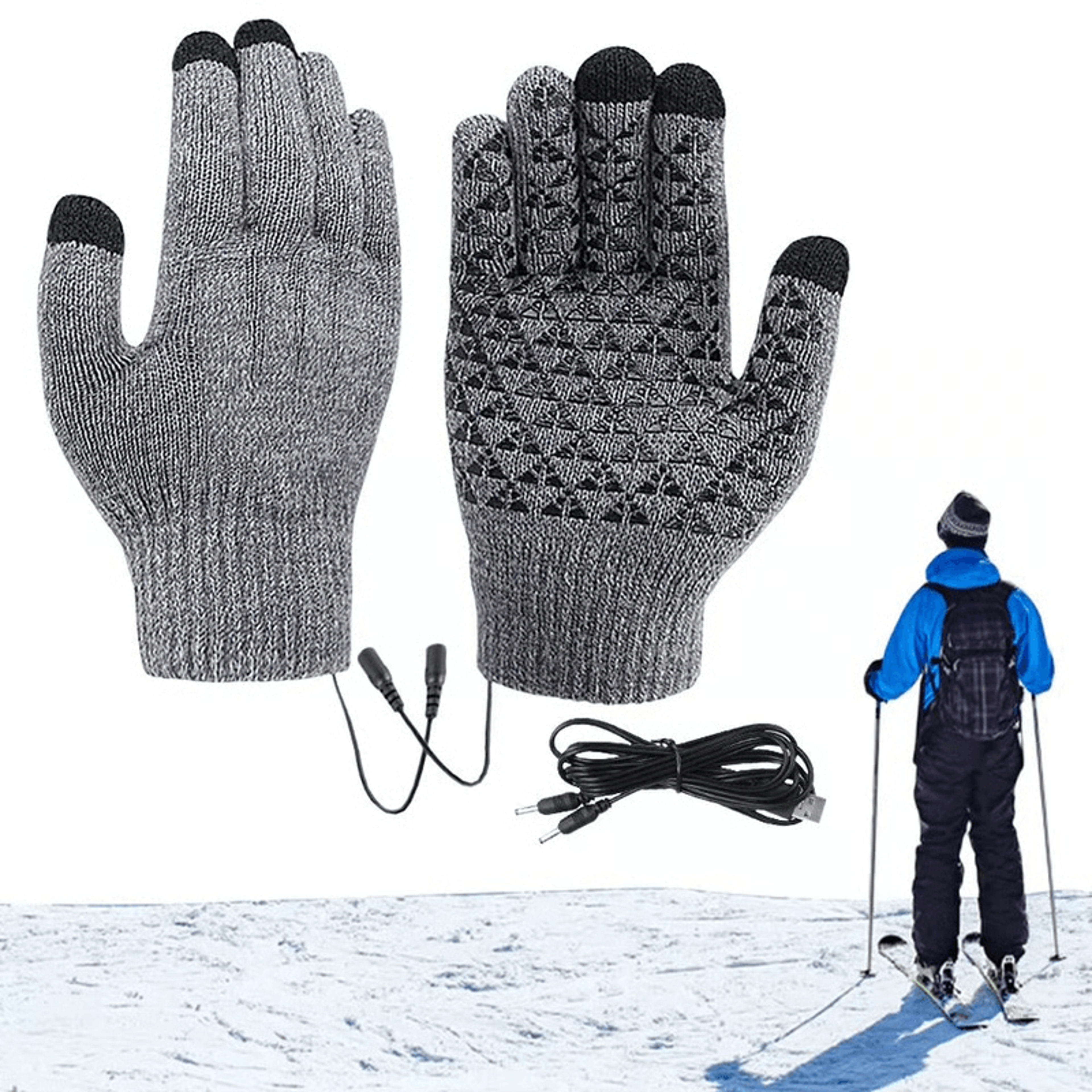 usb electric heated gloves for skiing, cycling, and winter adventures
