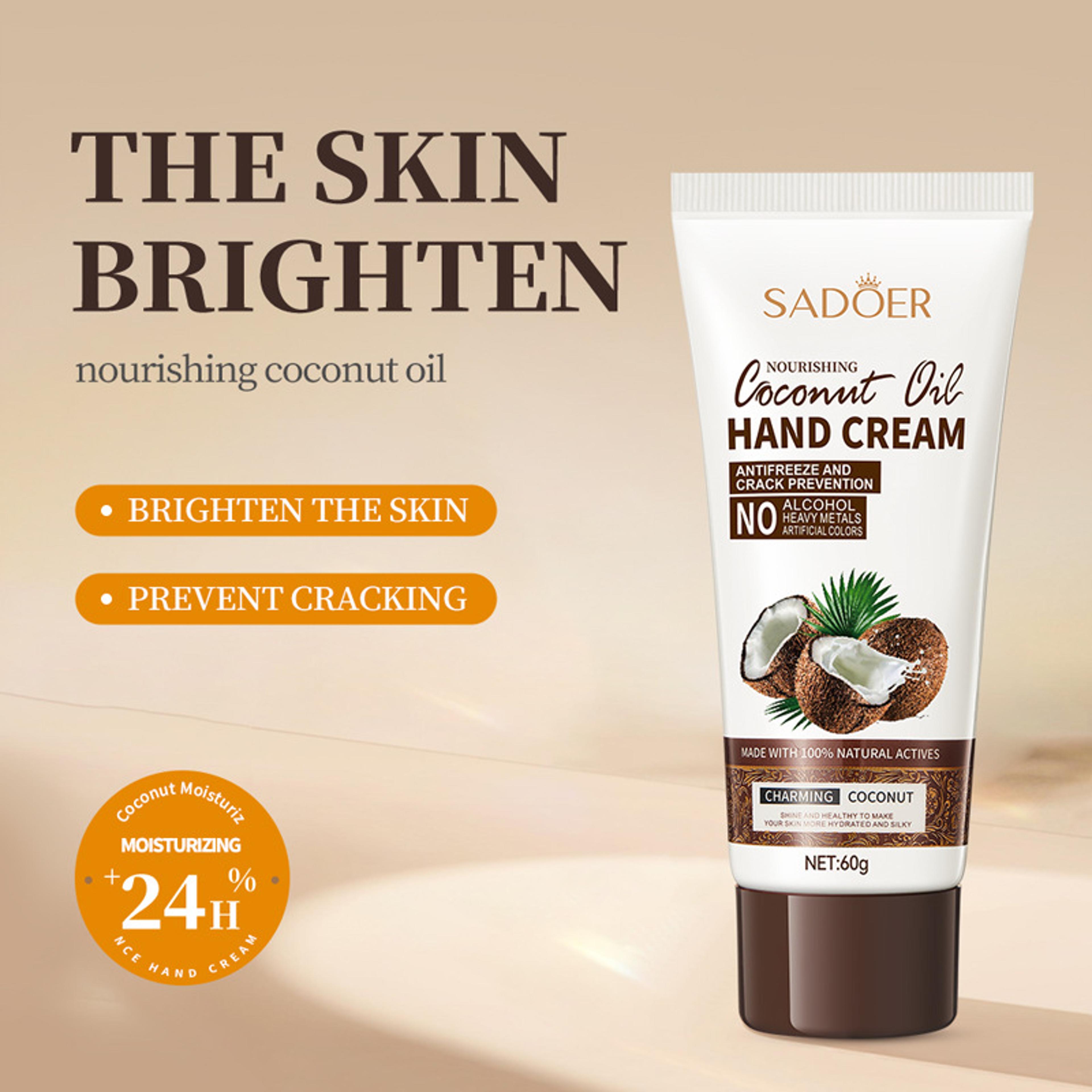 60g coconut hand cream, moisturizing & nourishing hand care for women