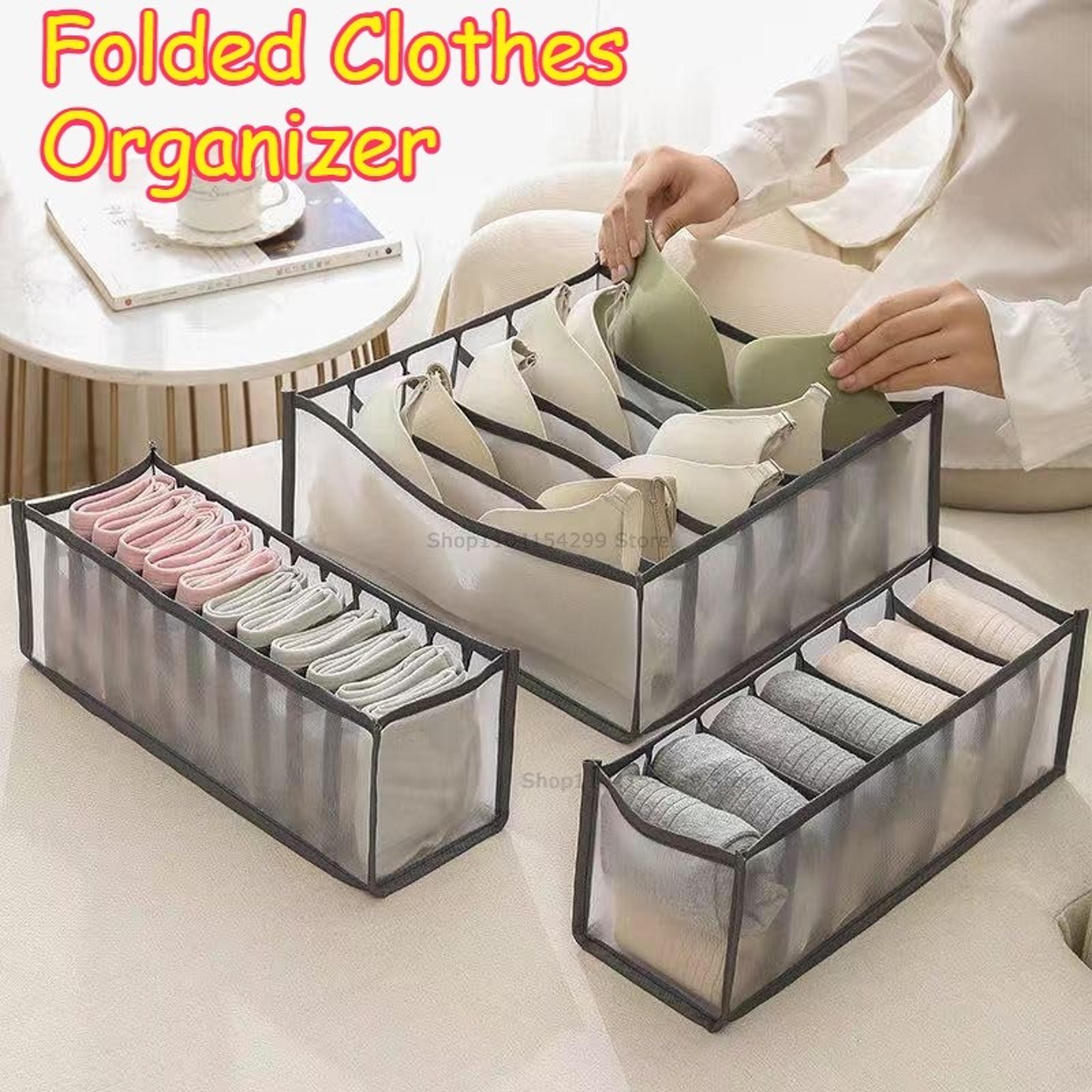foldable underwear drawer organizer polyester storage box for bras socks and clothes
