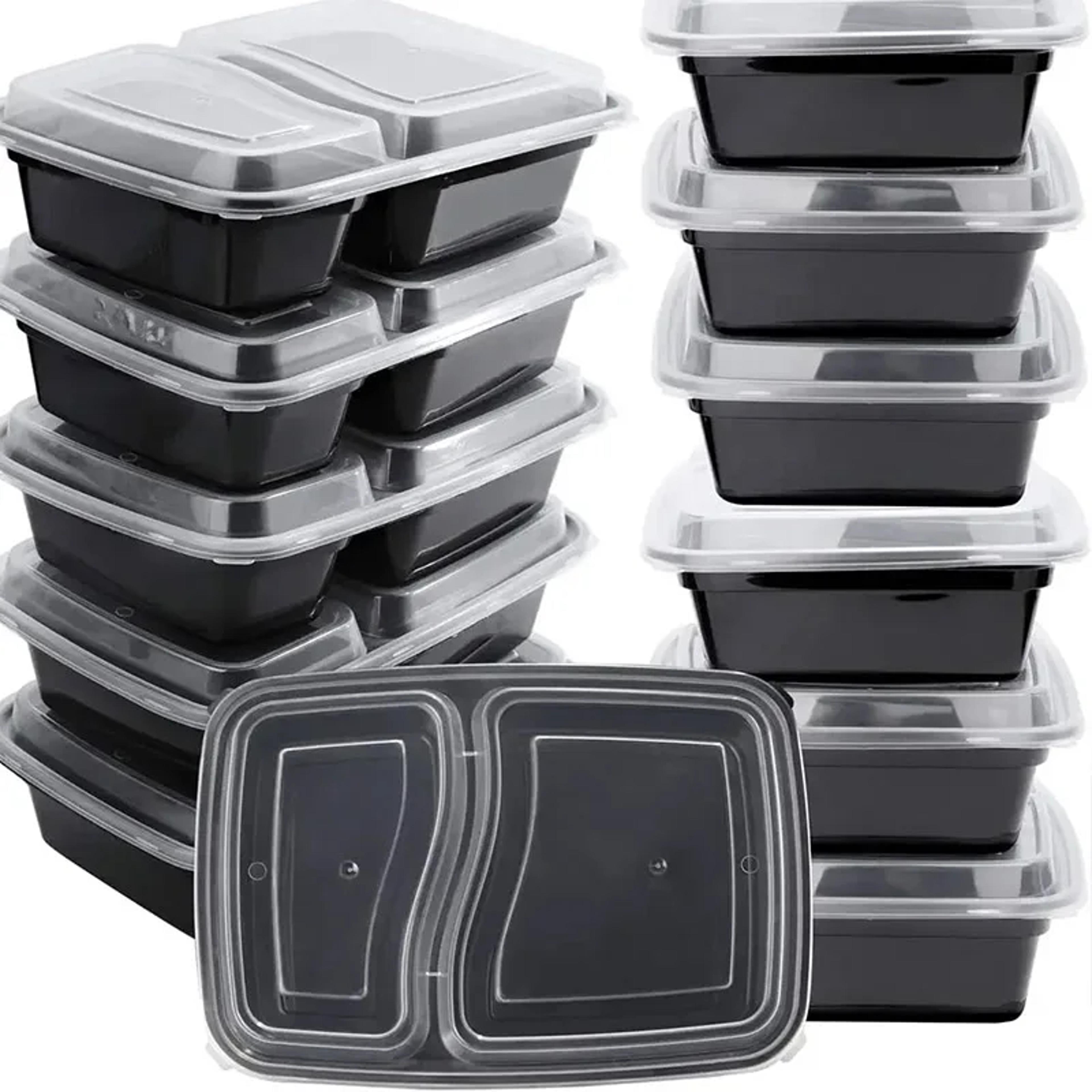 ten sets disposable food containers with lids microwave safe food storage boxes stackable meal prep containers