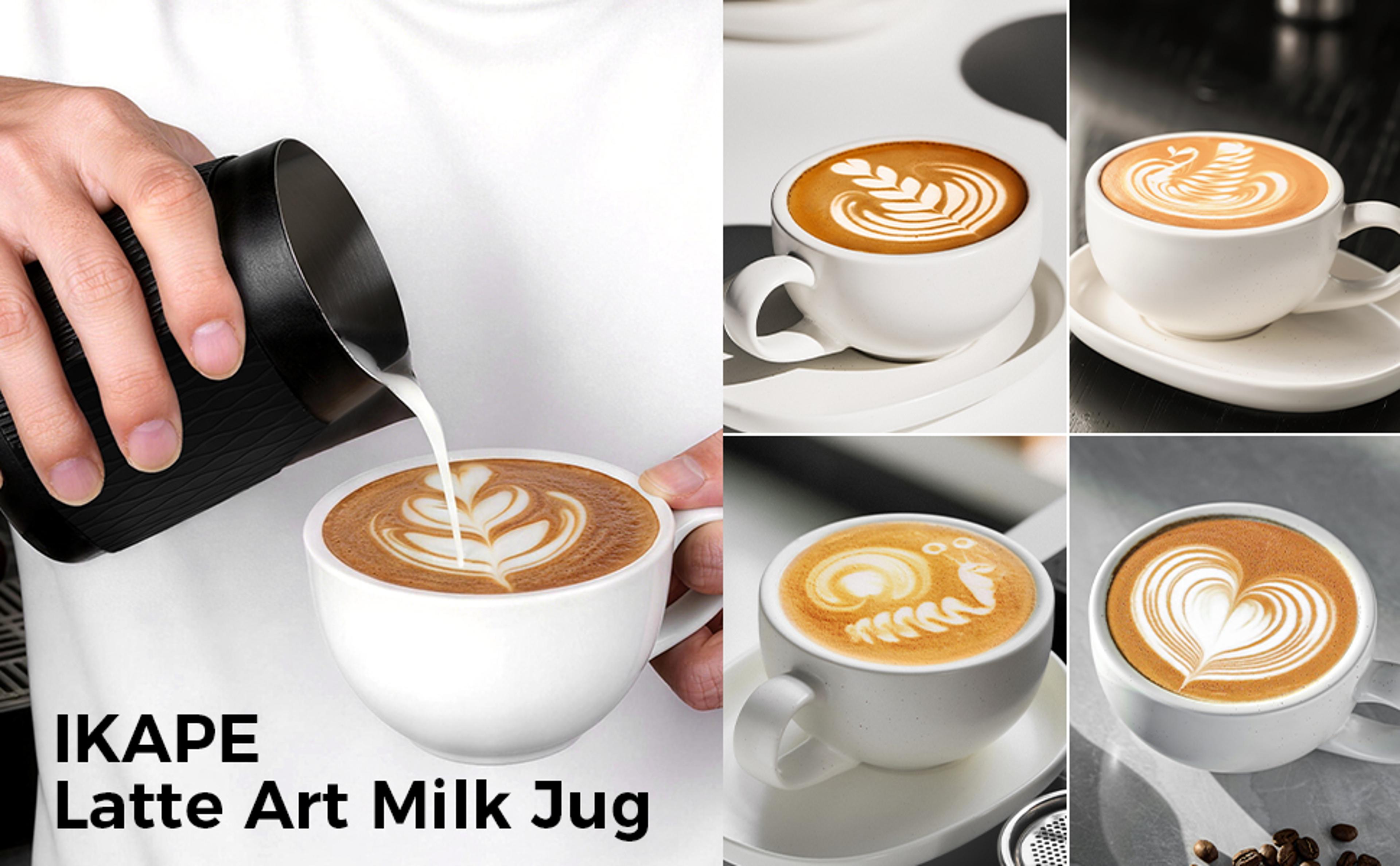 handleless espresso milk frothing pitcher with sharp spout