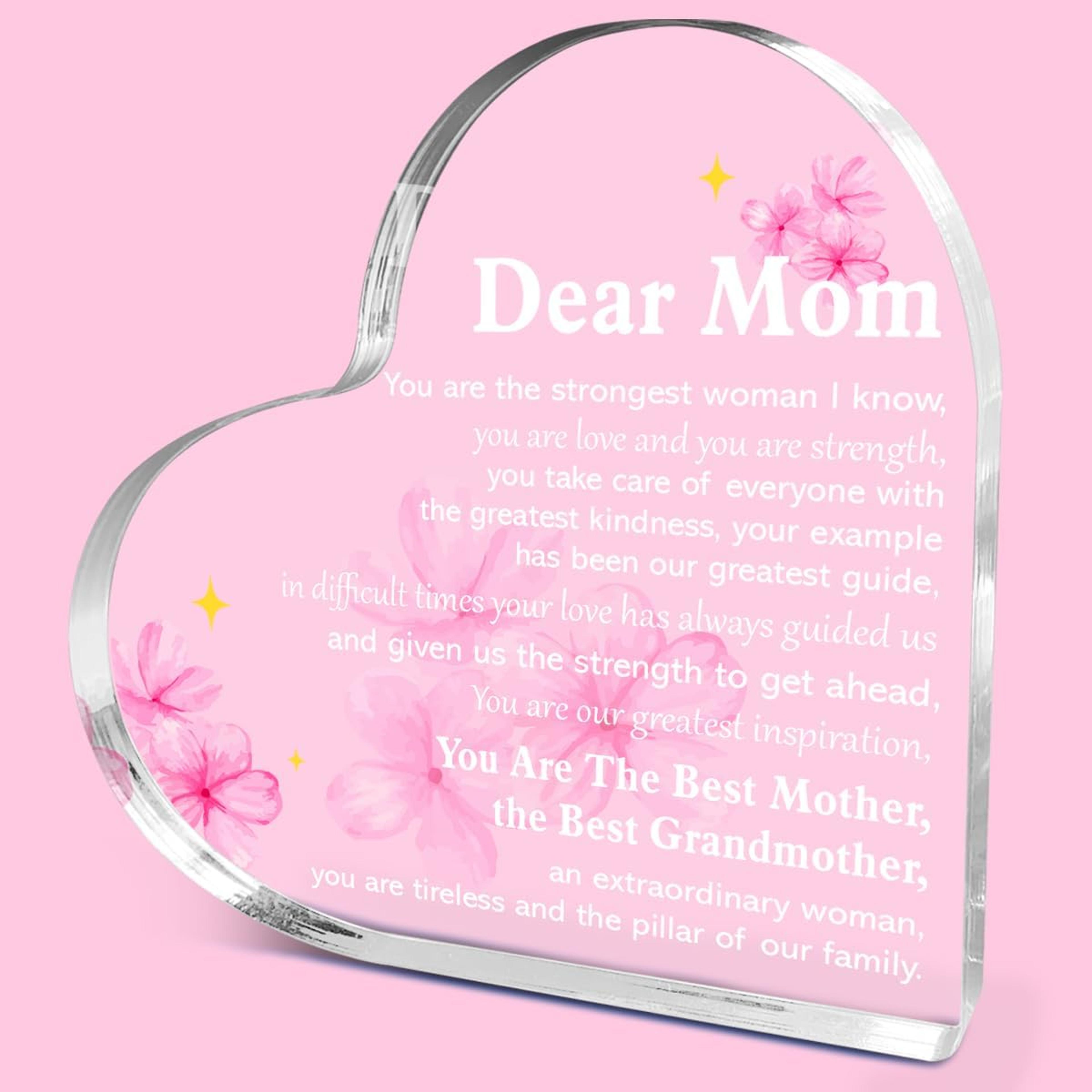 heart acrylic decor gifts for mom from daughter mother day gift idea desk ornament