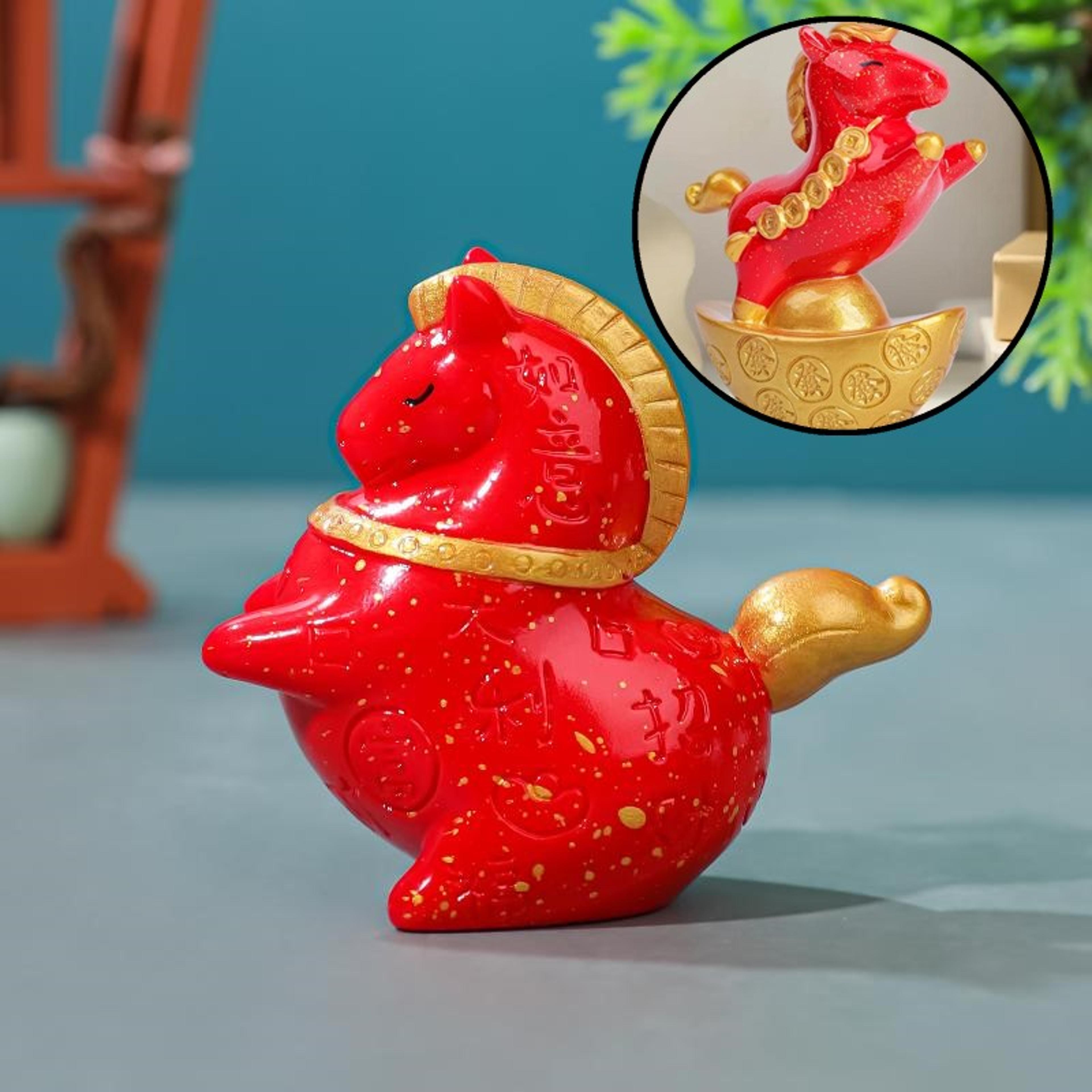 crystal horse figurine feng shui zodiac sculpture decorative accents
