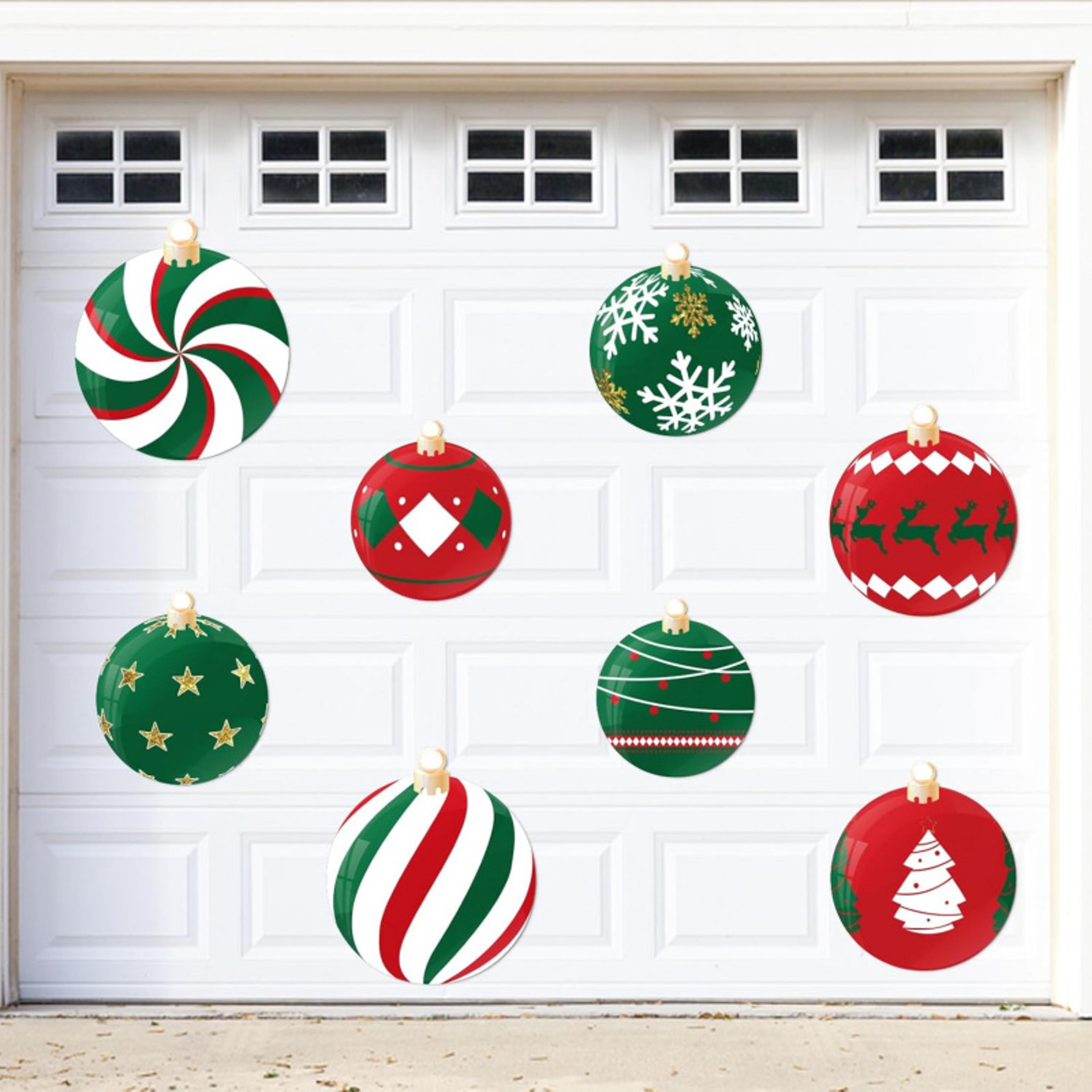 eight piece christmas garage door and refrigerator magnets festive holiday decor set