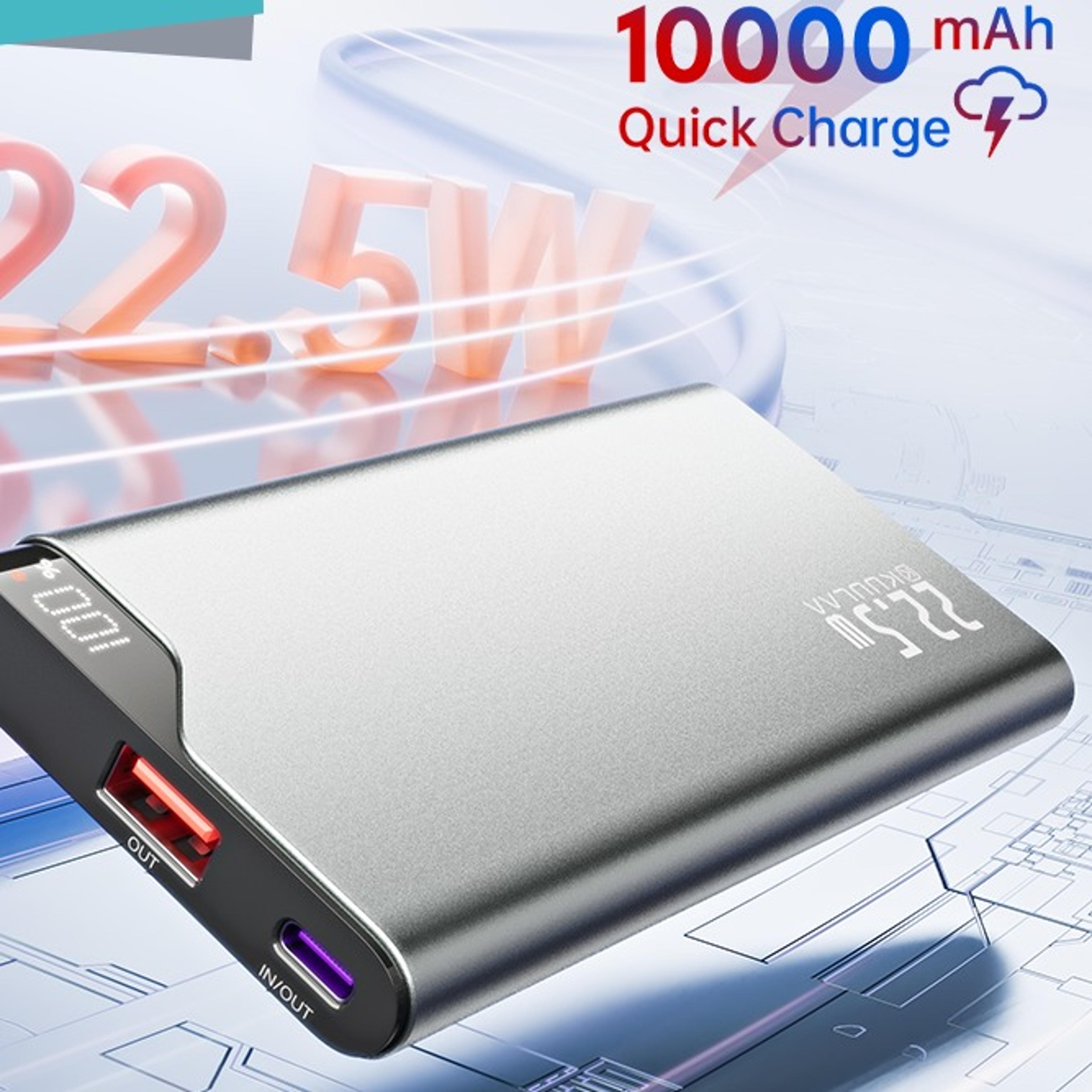portable power bank with twenty w fast charging and digital display