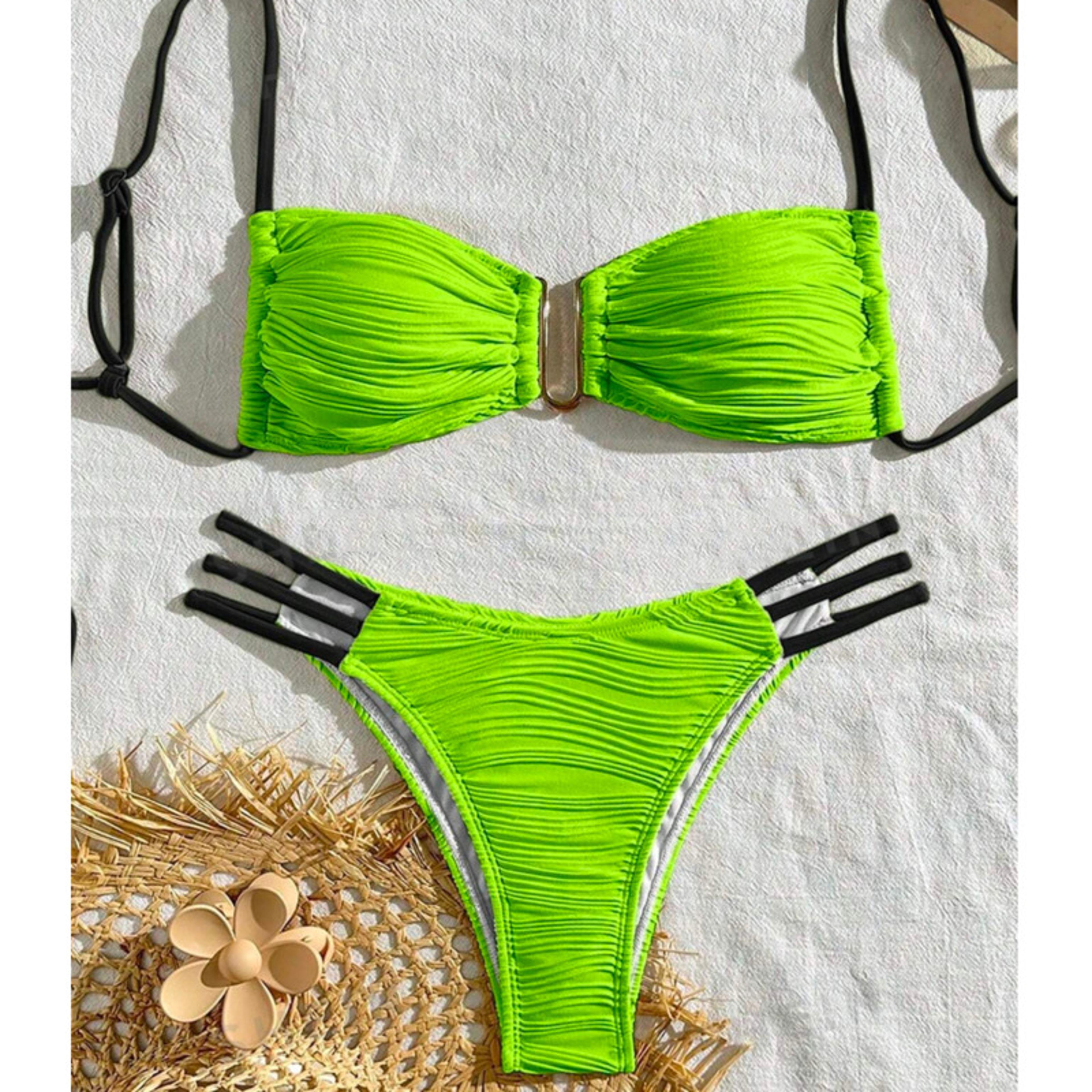 womens brazilian bikini set two piece low waist string neck swimsuit