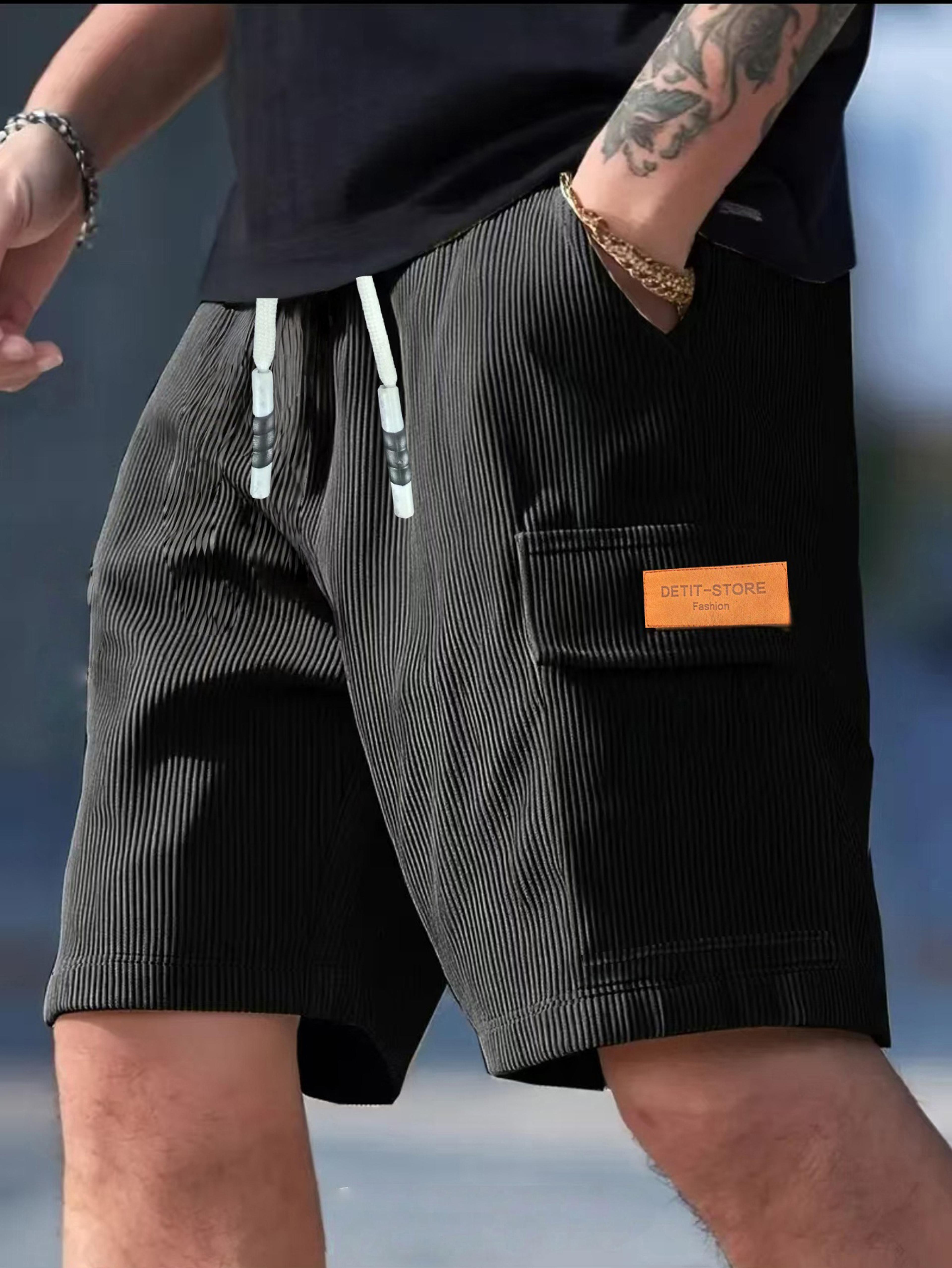 mens corduroy shorts breathable textured casual summer beach shorts