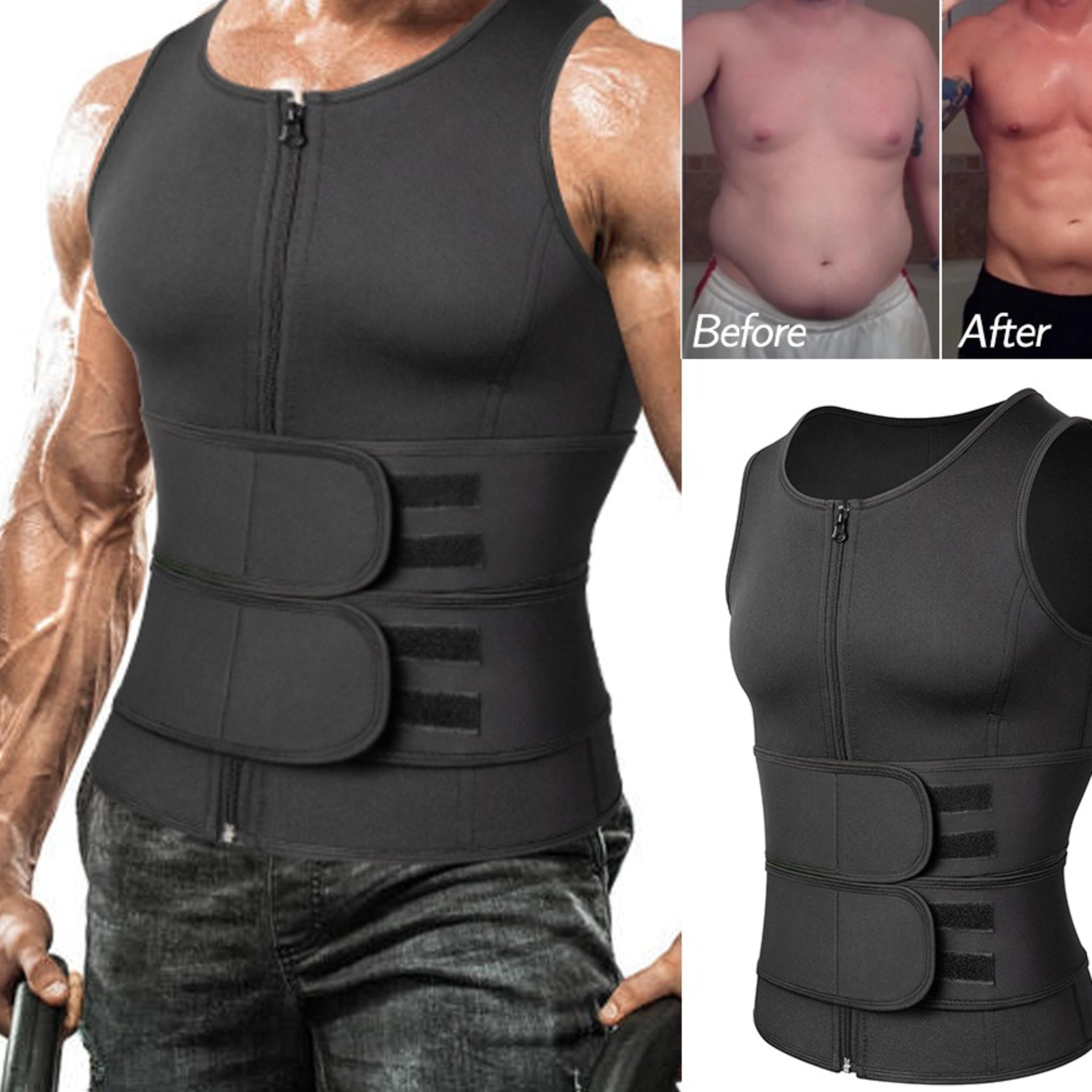 mens waist trainer sauna vest with compression fit for workouts