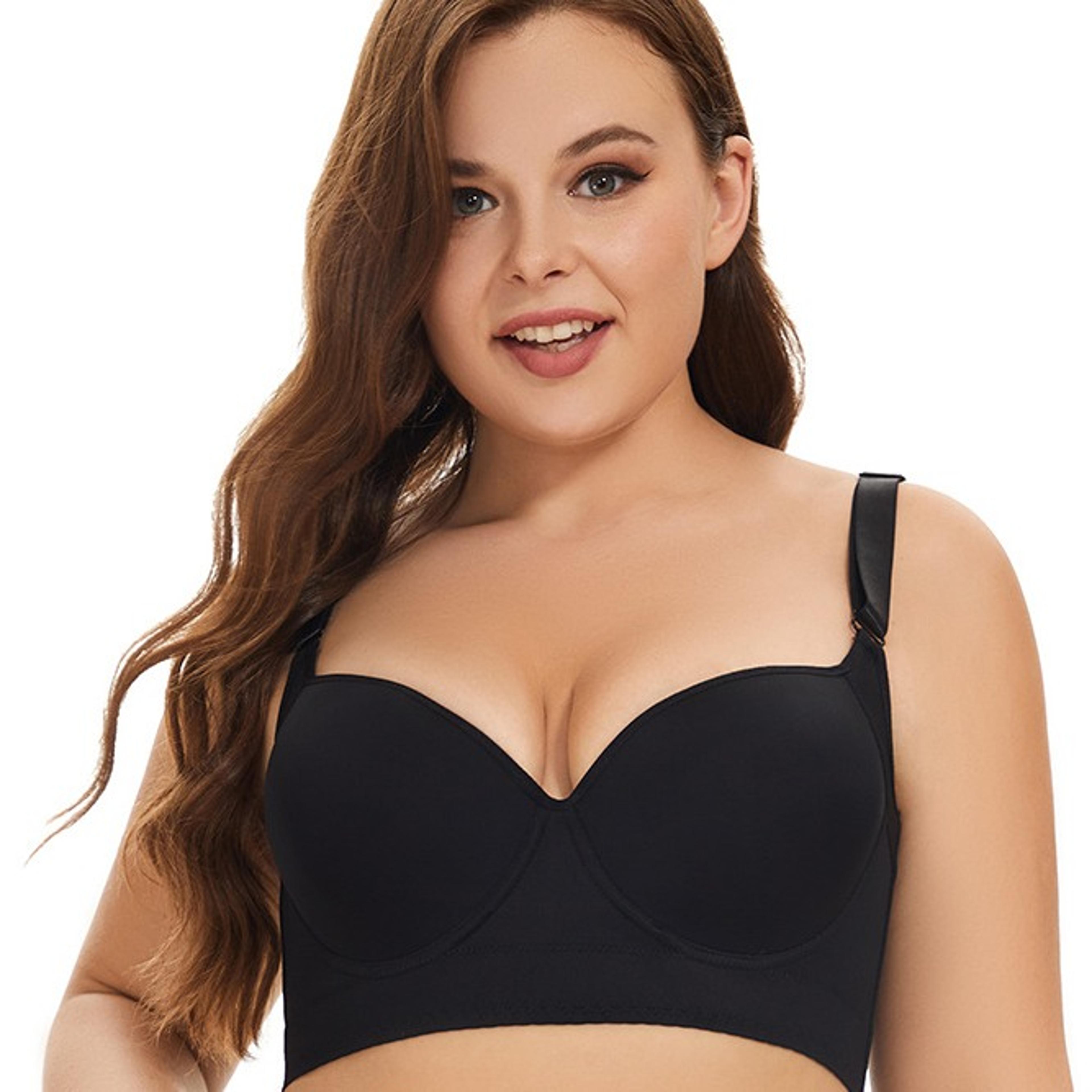 plus size push up underwire bra with seamless smoothing support