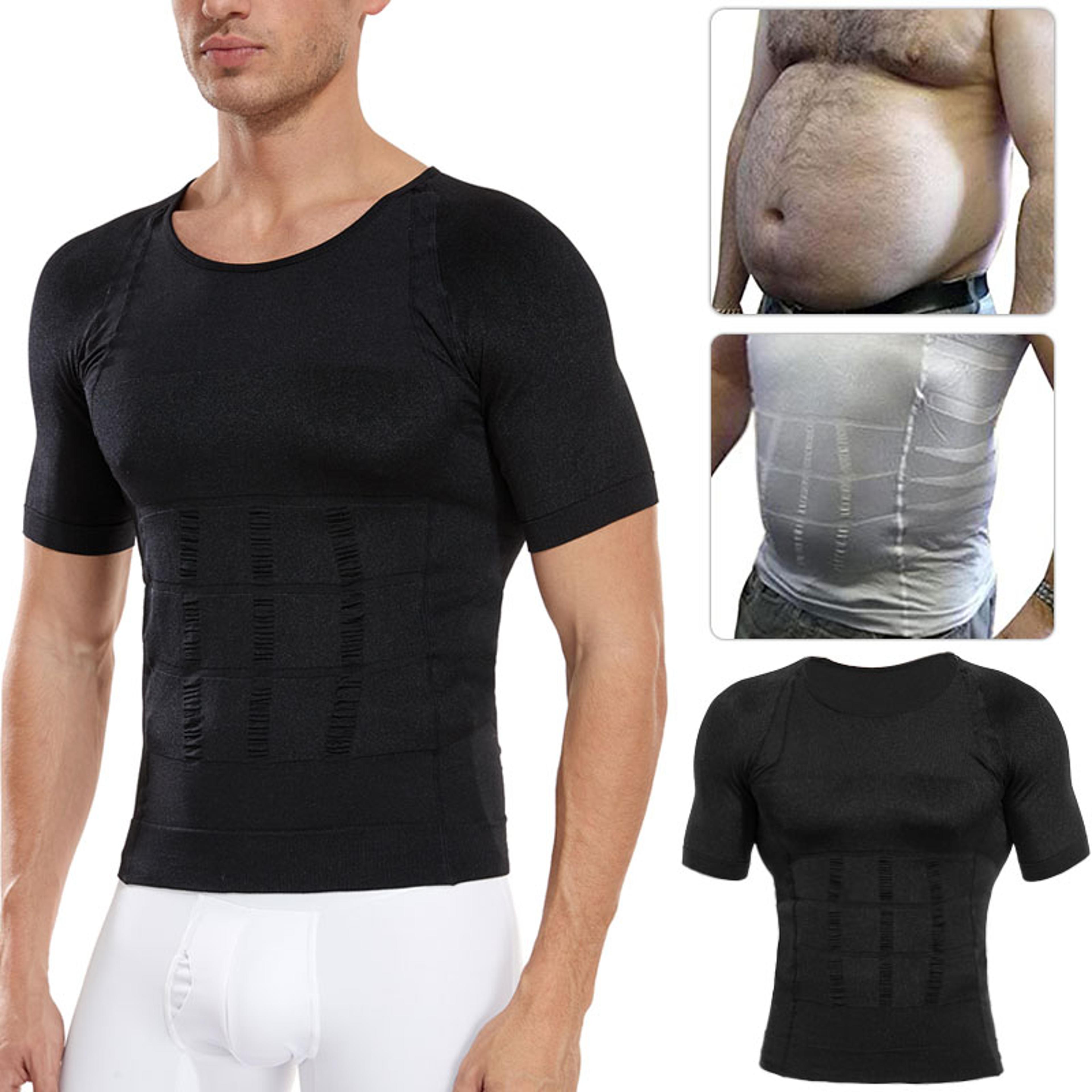 mens compression shapewear shirt with tummy control and chest support