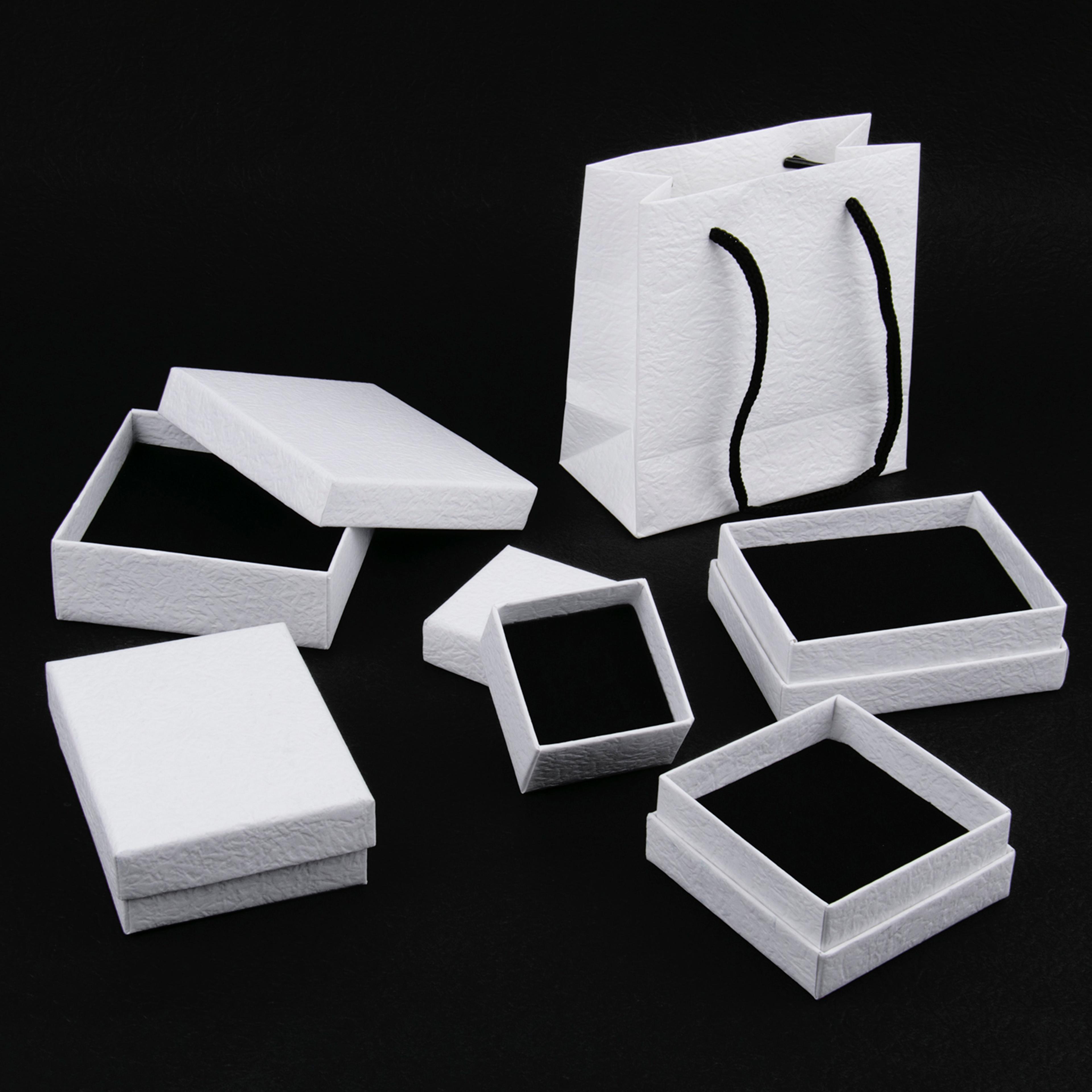 frosted white jewelry gift box with adjustable compartments