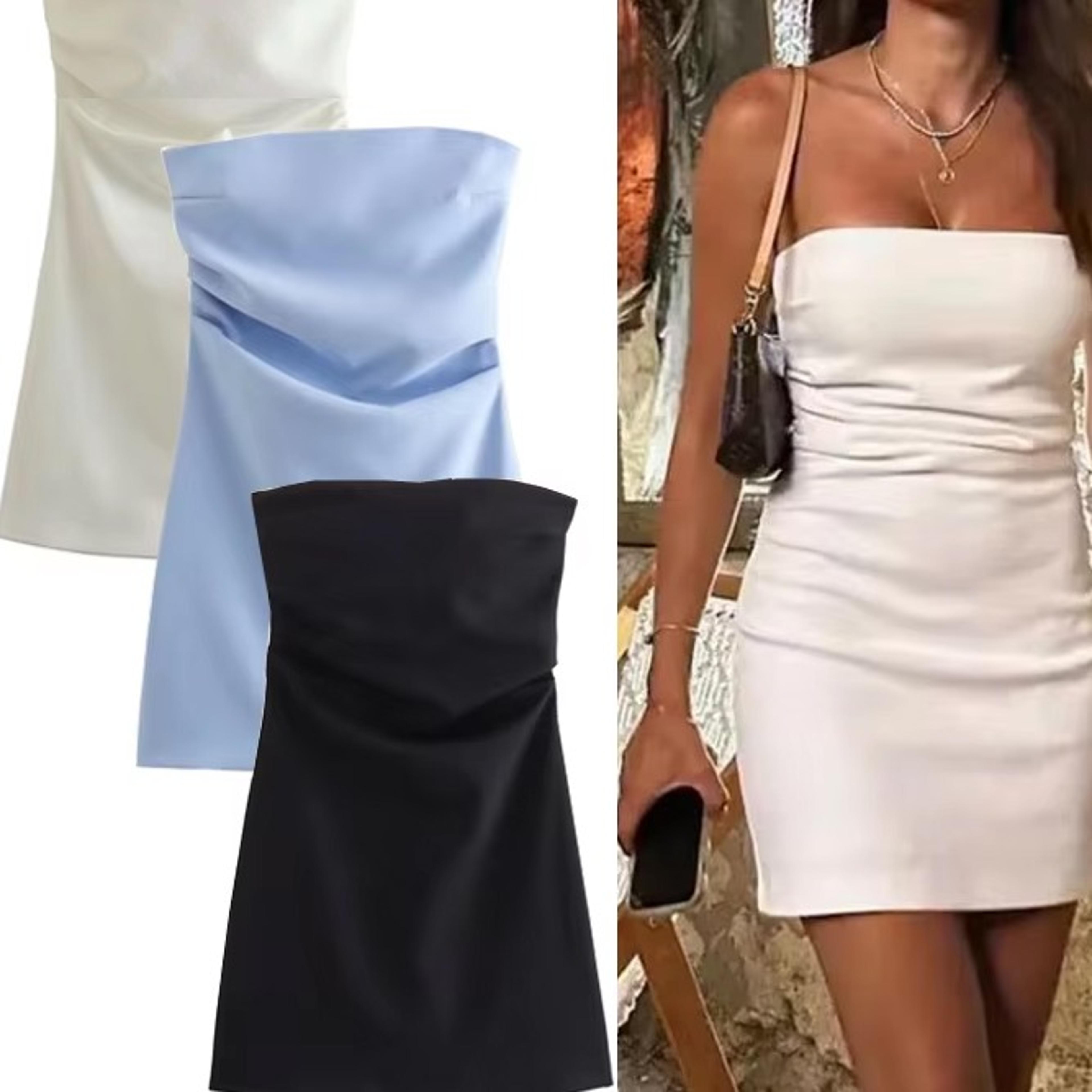 womens strapless corset mini dress with slim fit and zipper closure