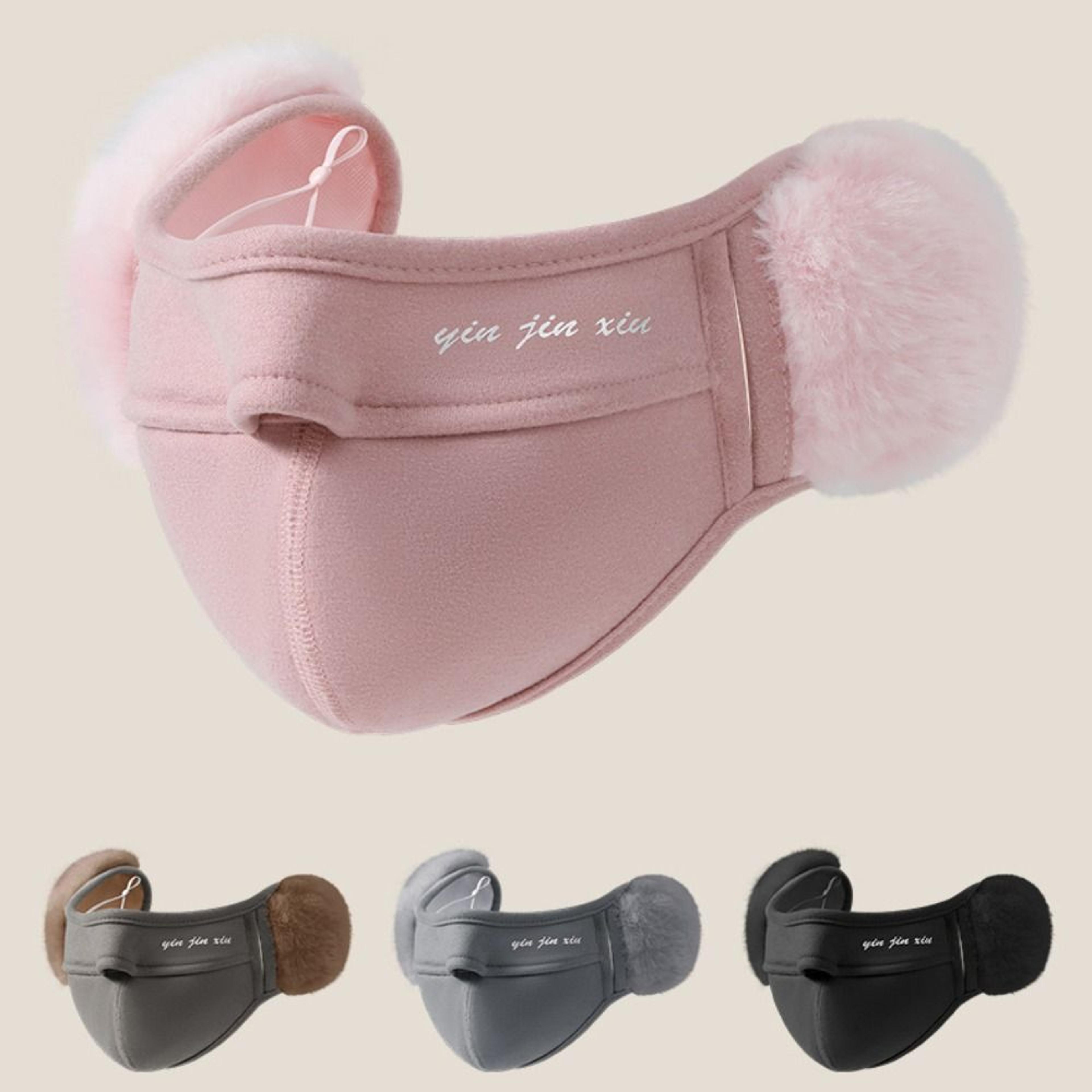 womens winter fleece ear warmer face mask windproof thermal wrap for cycling