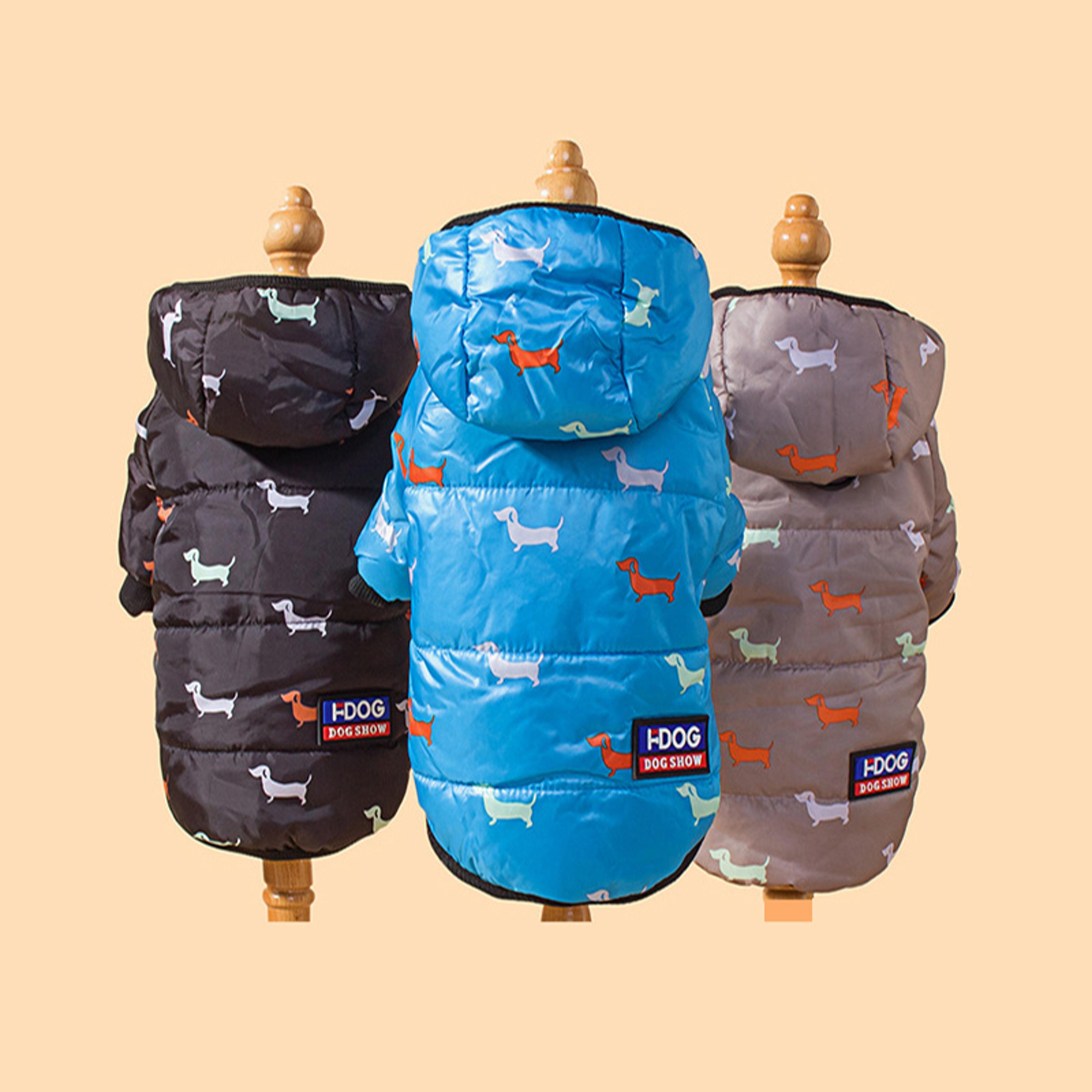hooded cotton padded dog jacket for fall and winter warm pet clothing