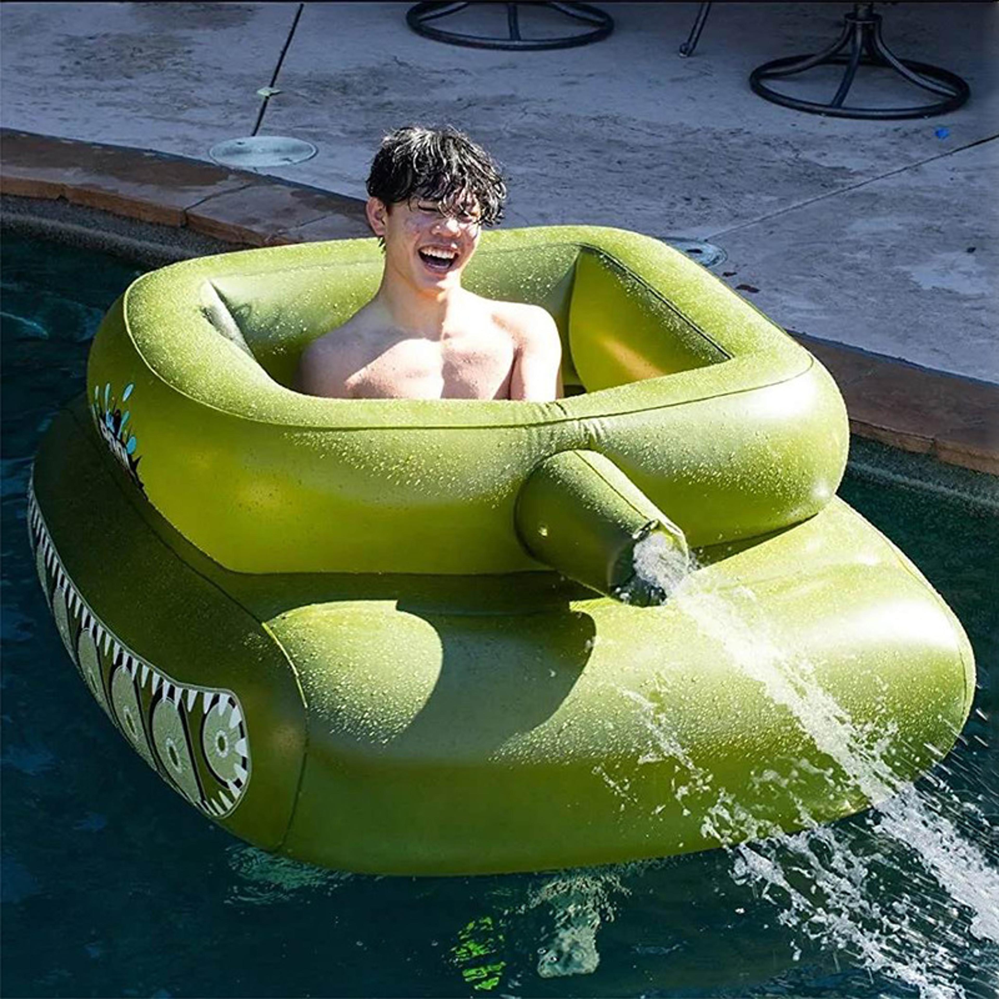 giant inflatable tank pool float with water gun for summer water games
