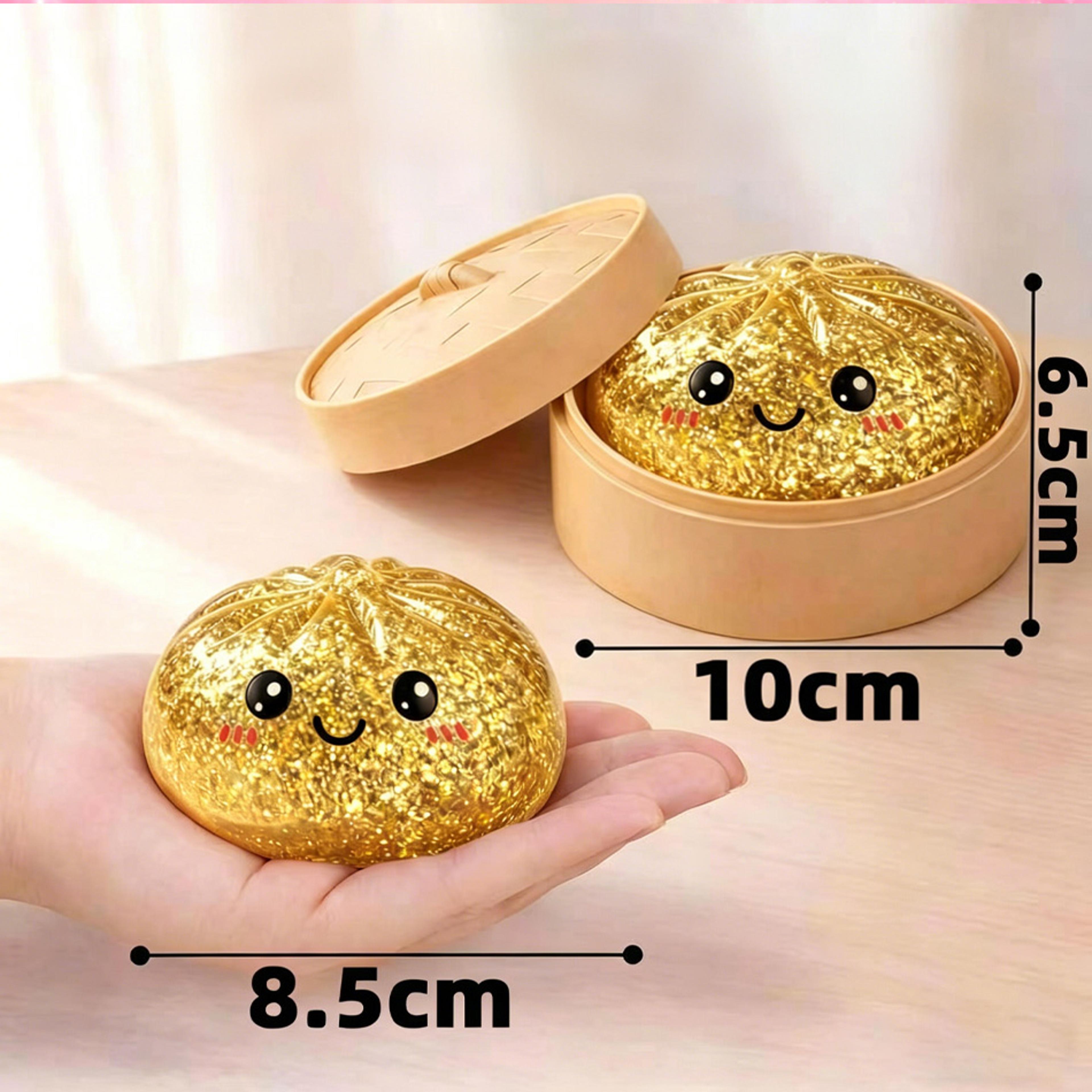 colorful glitter dumpling squishy sensory squeeze toy with box
