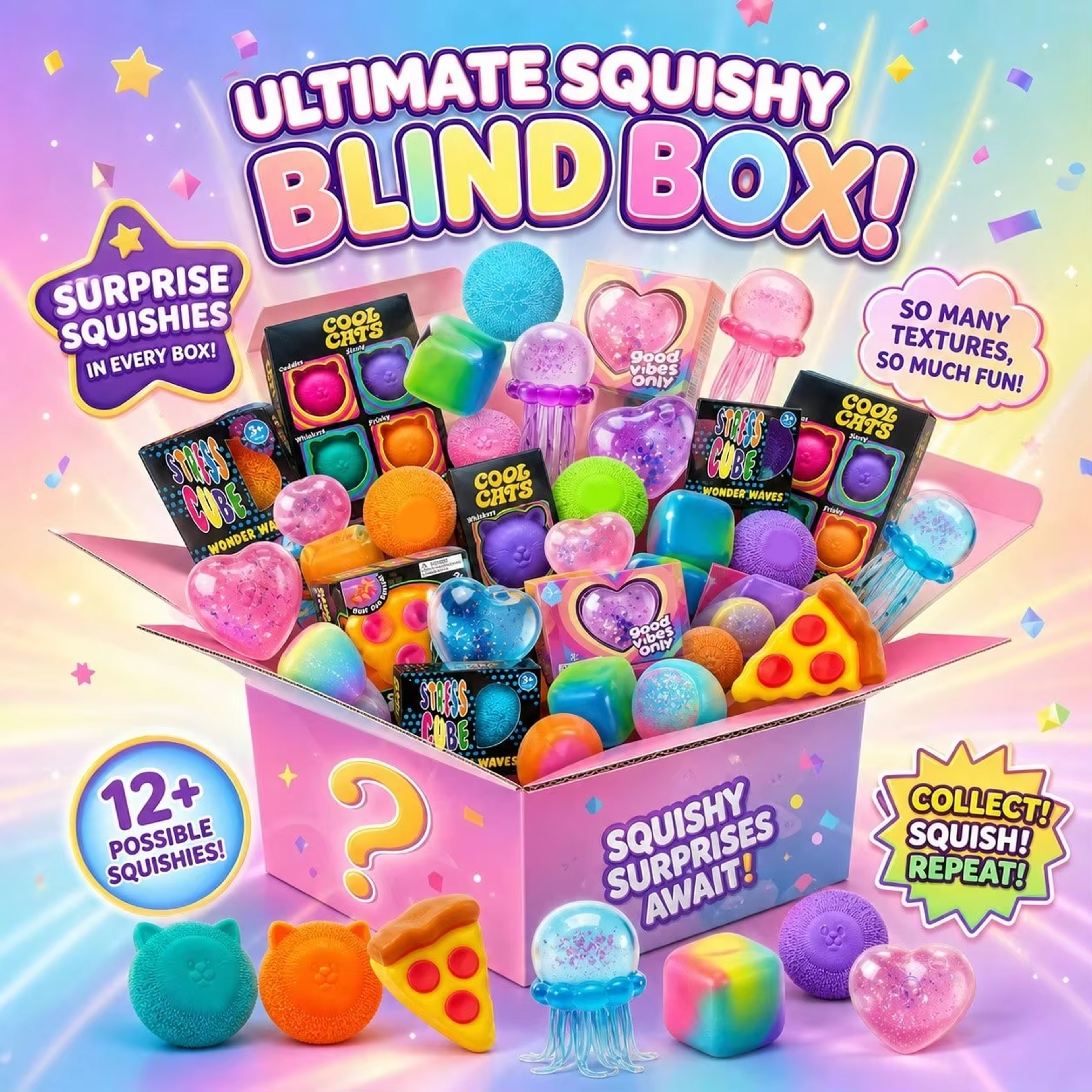 assorted slow rising squishy fidget toy blind box surprise figures