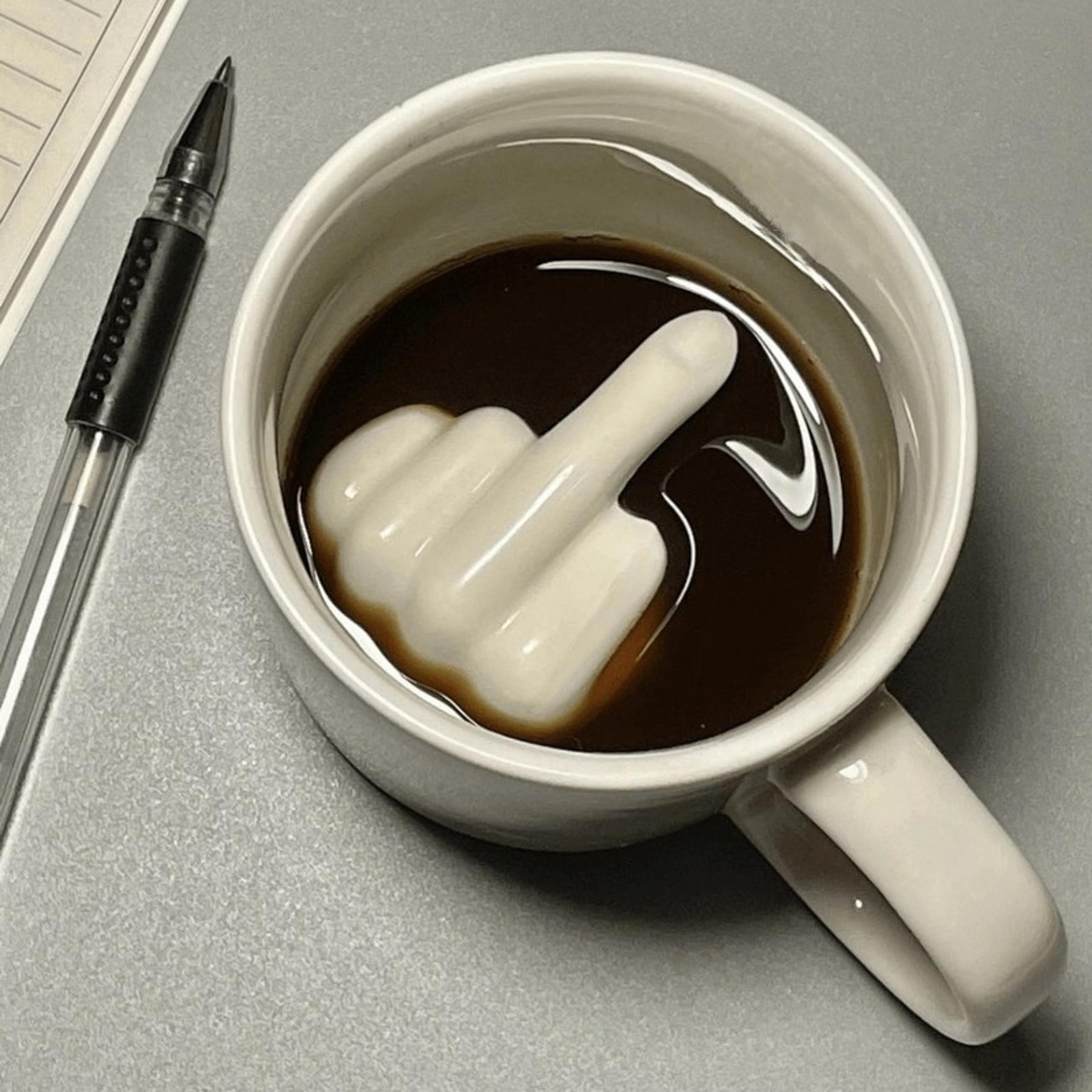 funny finger gesture ceramic coffee mug white novelty cup