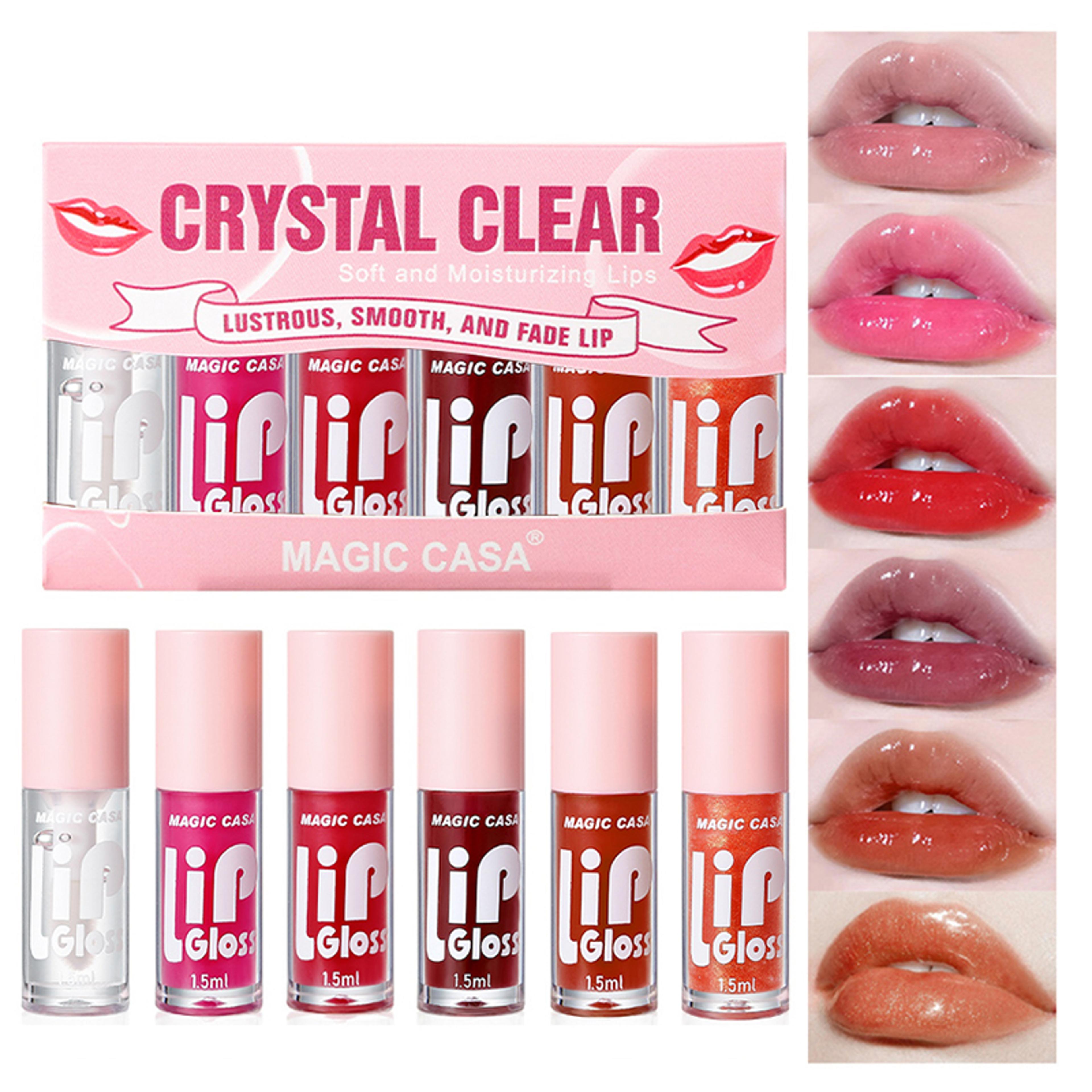 water gloss jelly lip oil 6-piece set, plumping, hydrating base, long lasting moisture, lip treatment primer