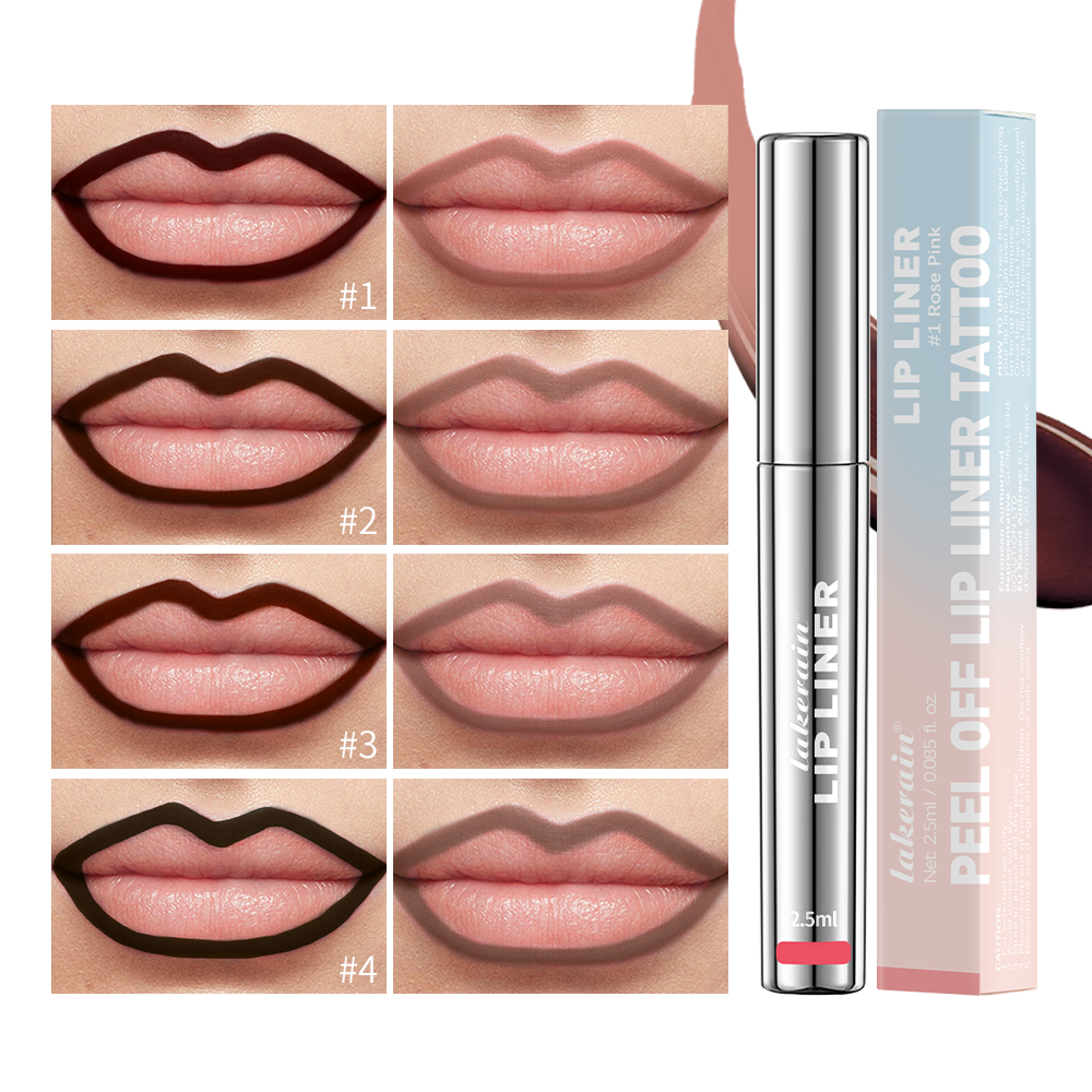 peel off lip liner, long lasting waterproof matte lip tint tattoo, sexy red contour, non stick cup, smudge proof lip