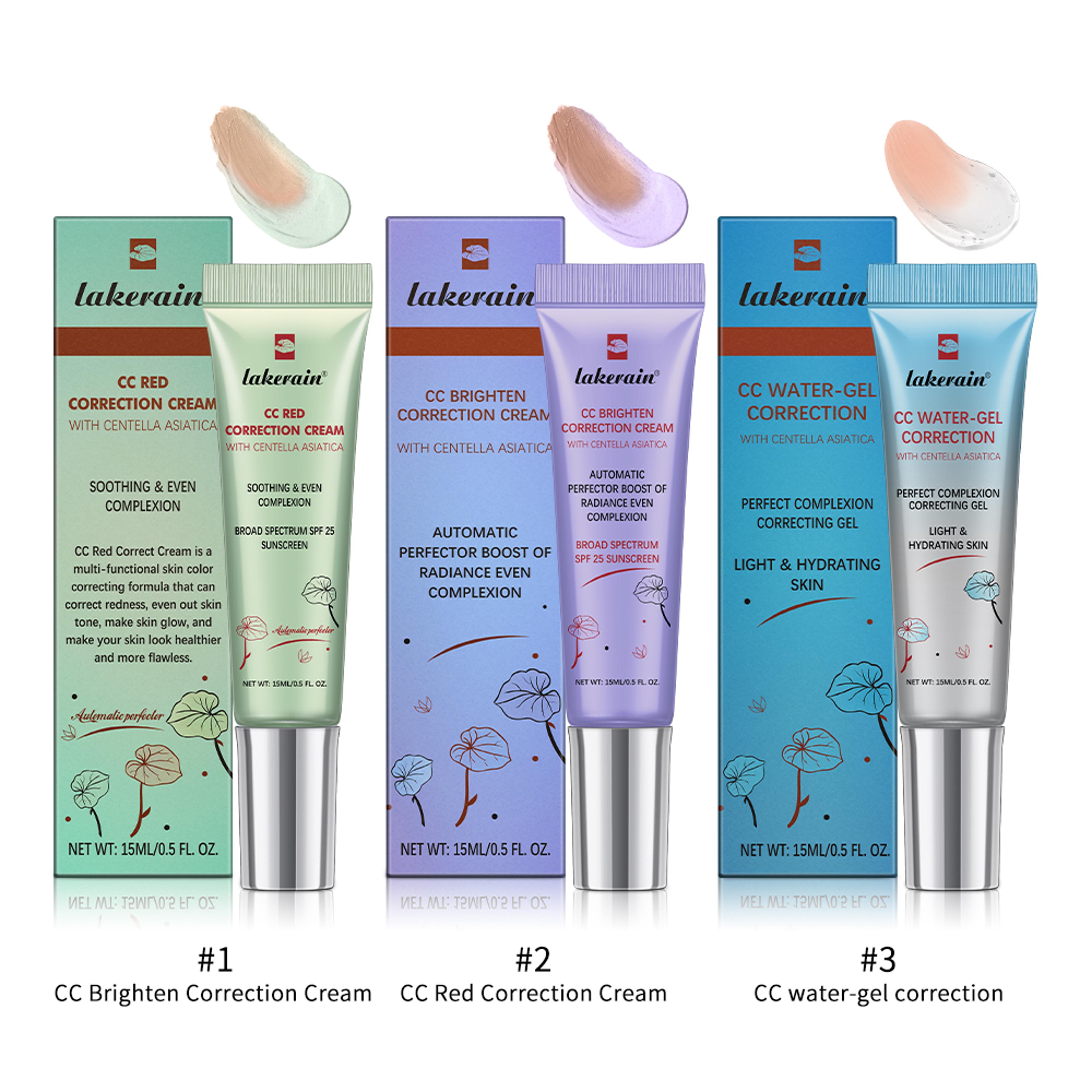 cc cream color changing liquid foundation, korean high coverage base makeup, centella hydrating foundation cream
