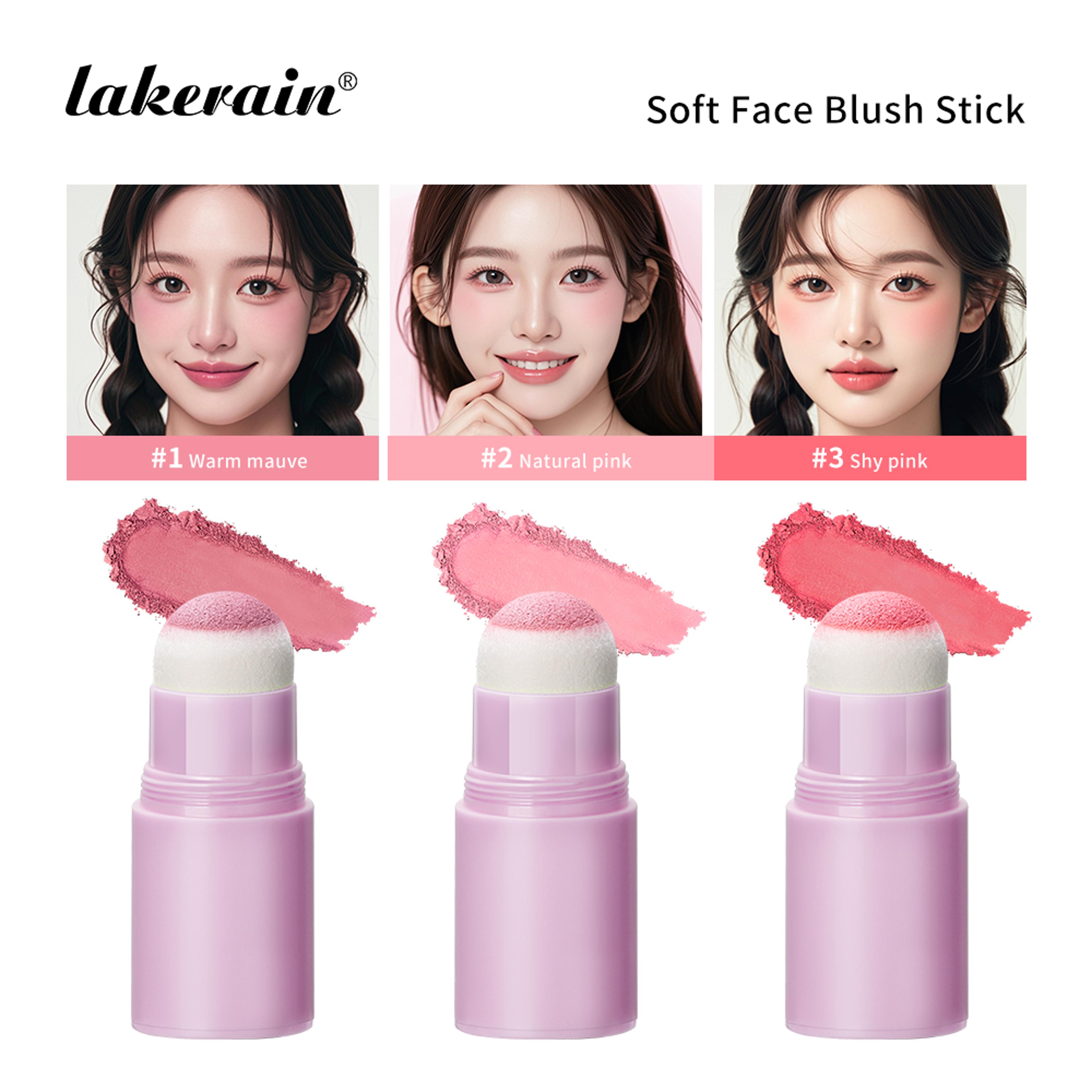 soft fog blush stick, energetic bouncy korean style brightening face makeup, dual use for lips and cheeks, pink glow pro