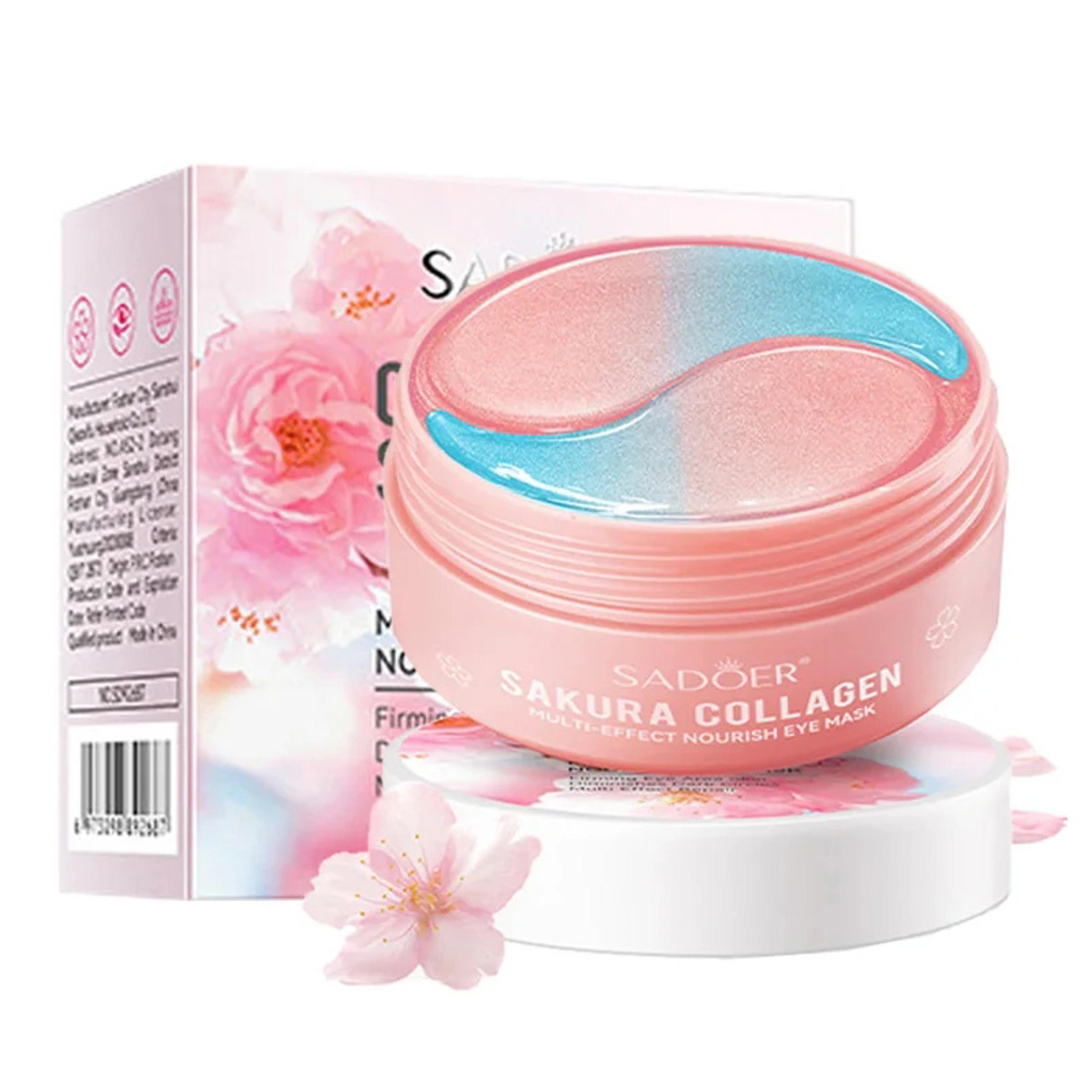 sakura collagen eye patches, skin care for eyes, moisturizing firming, mask anti dark circles, eyes bags removal
