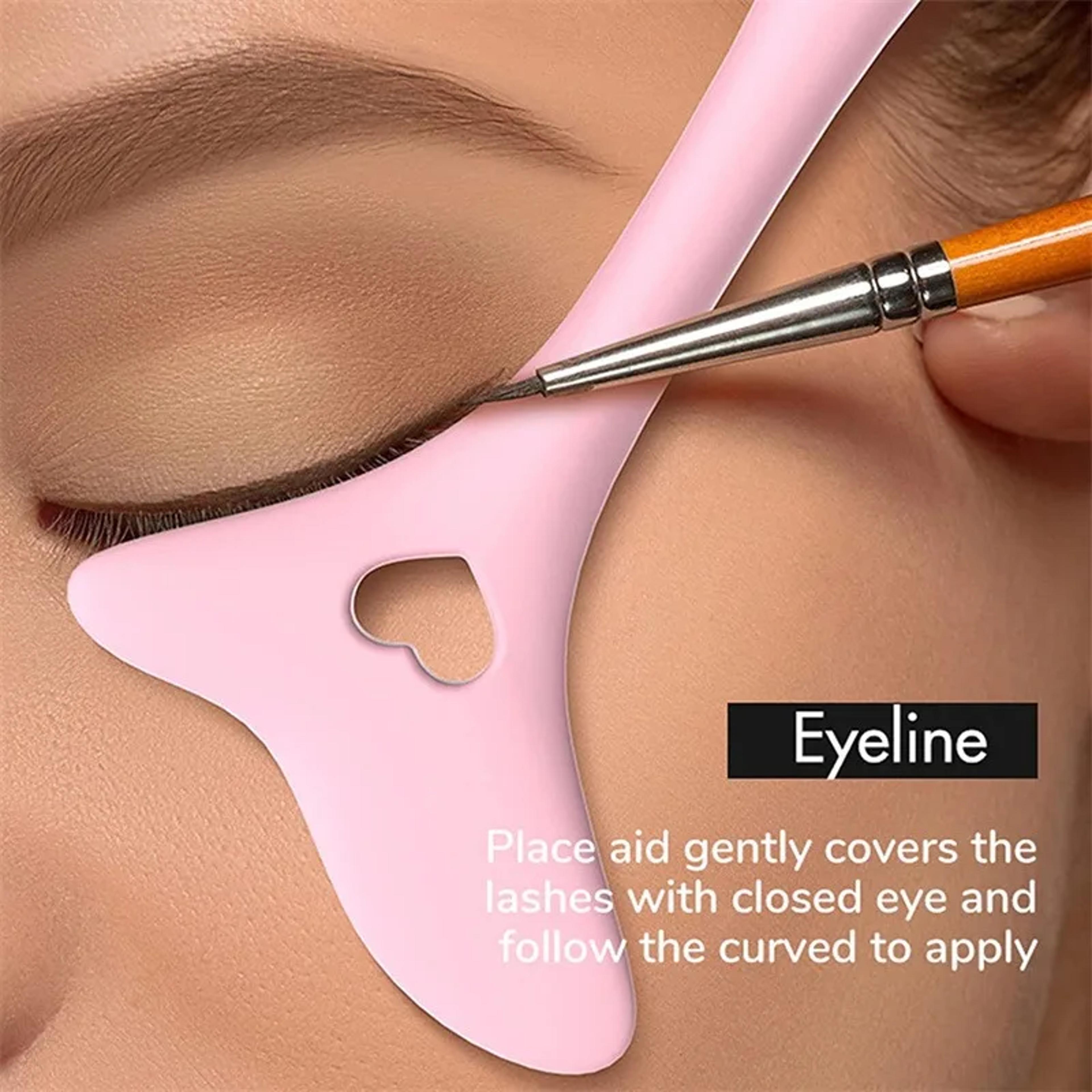multi-functional eyeliner stencil wing tips, silicone eyeliner aid, reusable lipstick wearing tool, makeup accessories